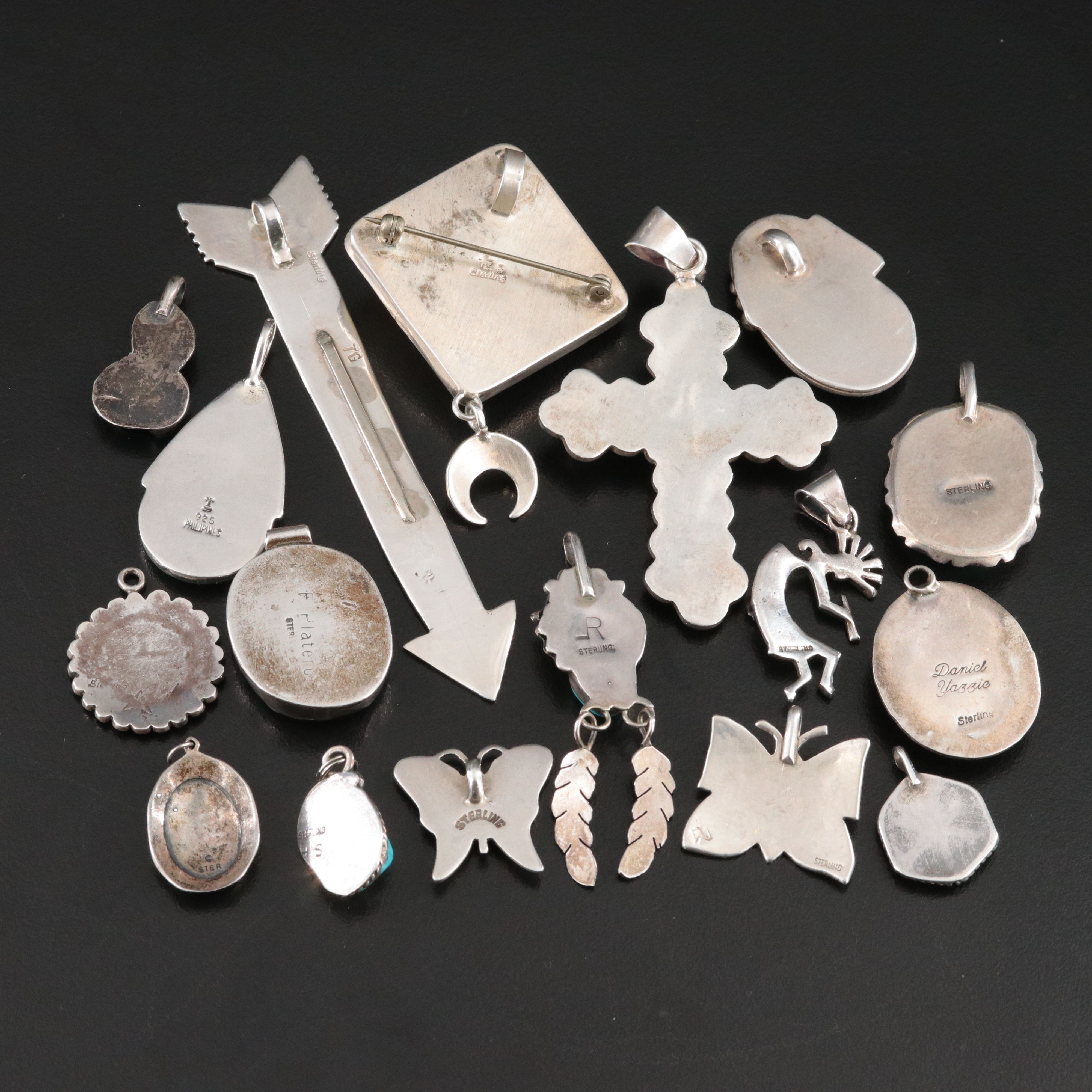 Southwestern Sterling and Brooch Collection Including Signed