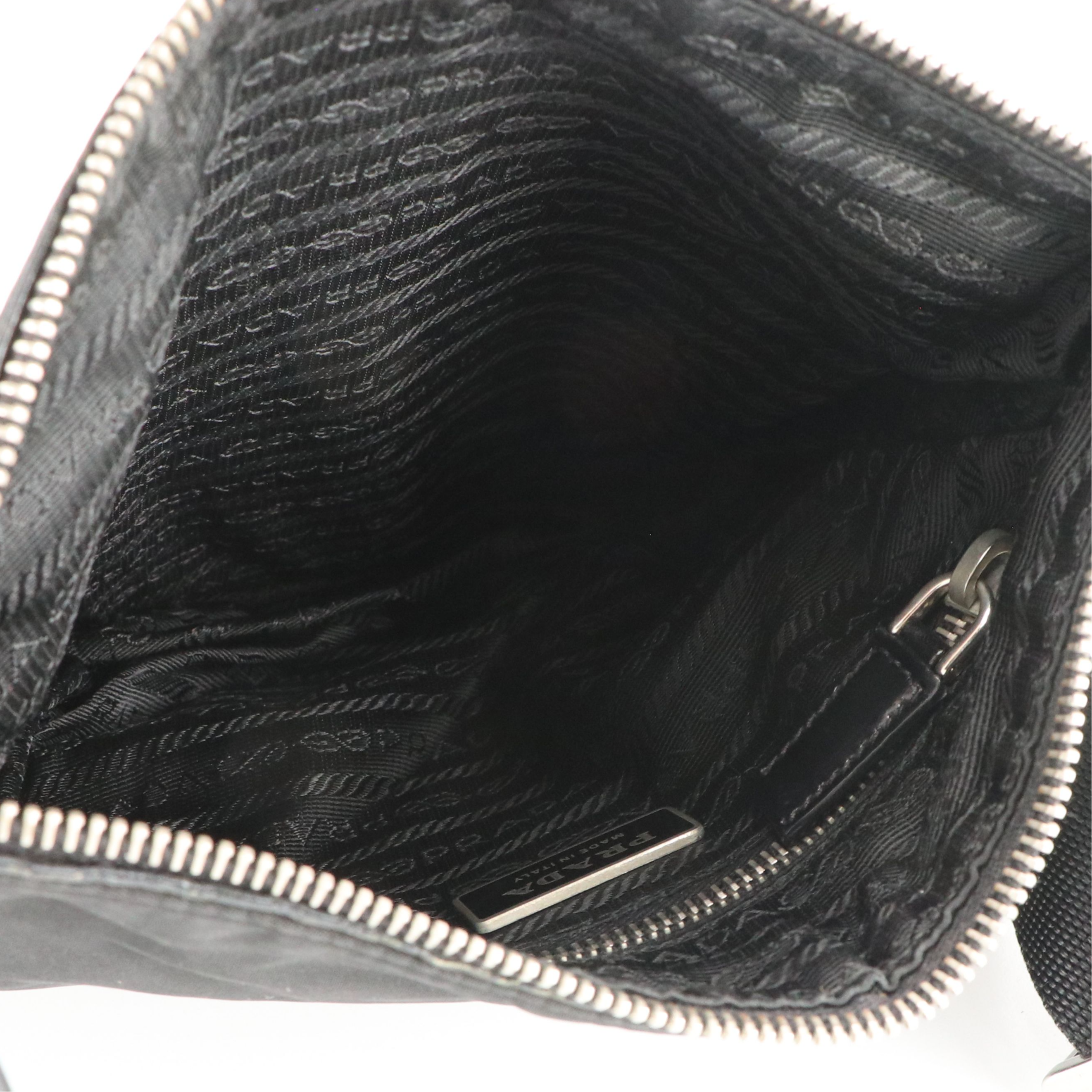 Prada Black Tessuto Nylon and Leather Crossbody Bag