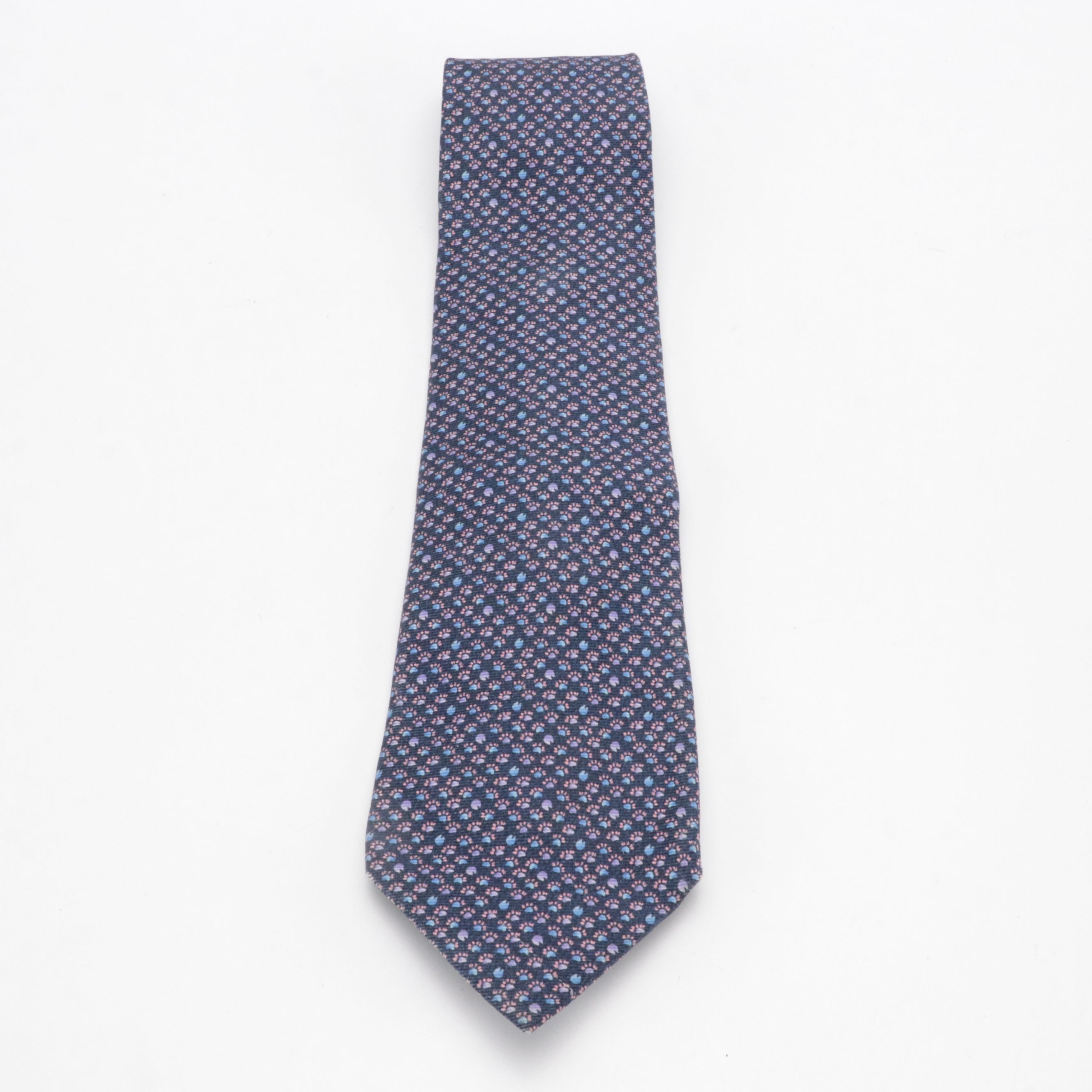 BVLGARI Seven-Fold Hoof and Paw Print Tall Necktie in Silk Jacquard