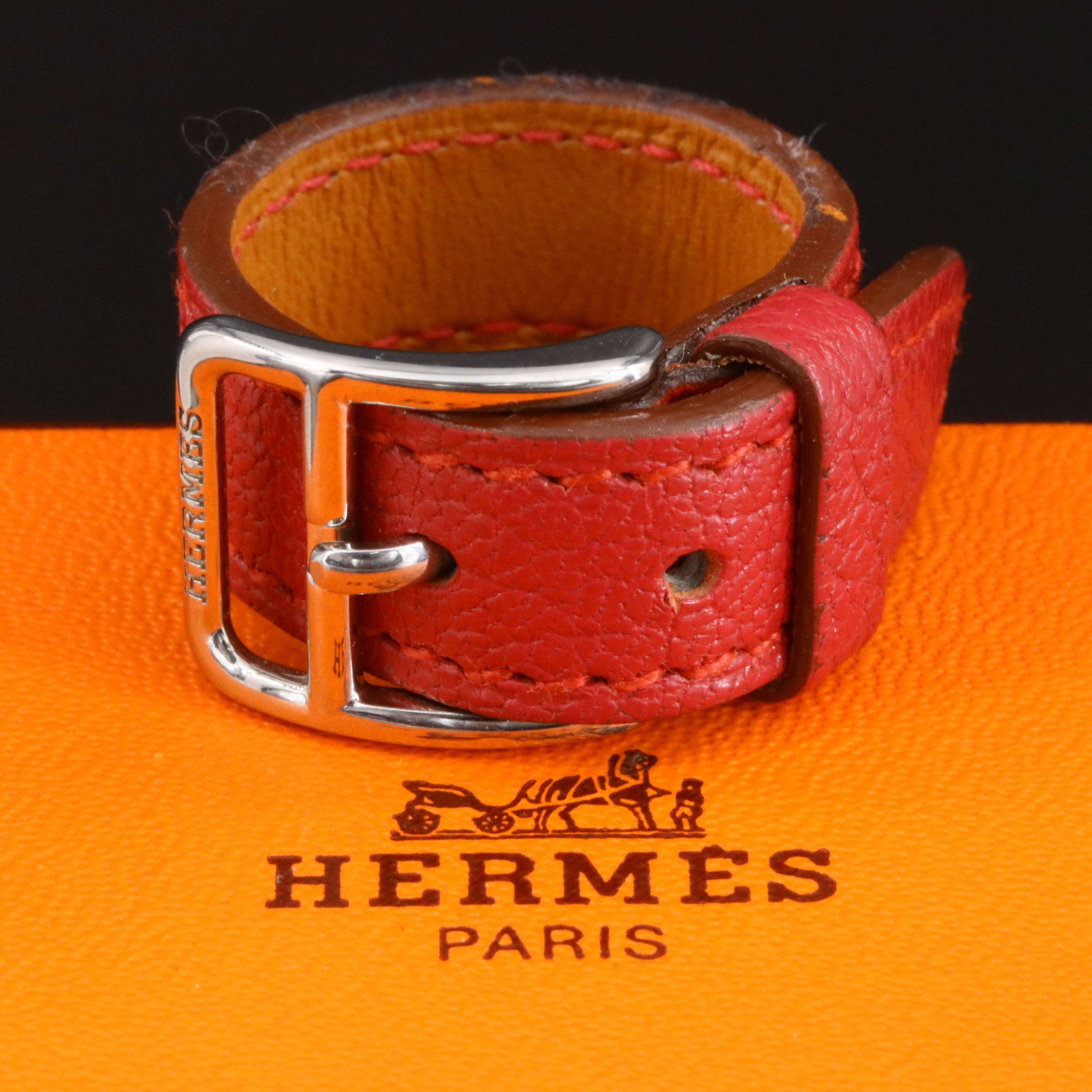 Hermès Leather Belt Scarf Ring