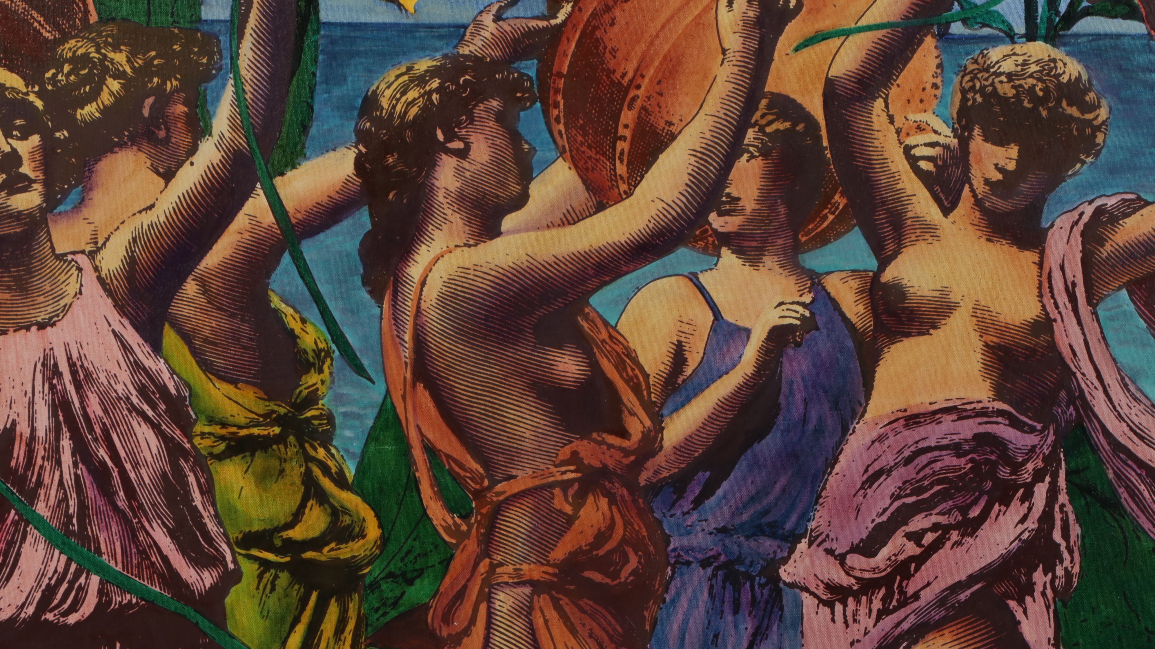 Laurie Hamilton Mixed Oil Painting "Wild Kingdom," Late 20th-Early 21st Century