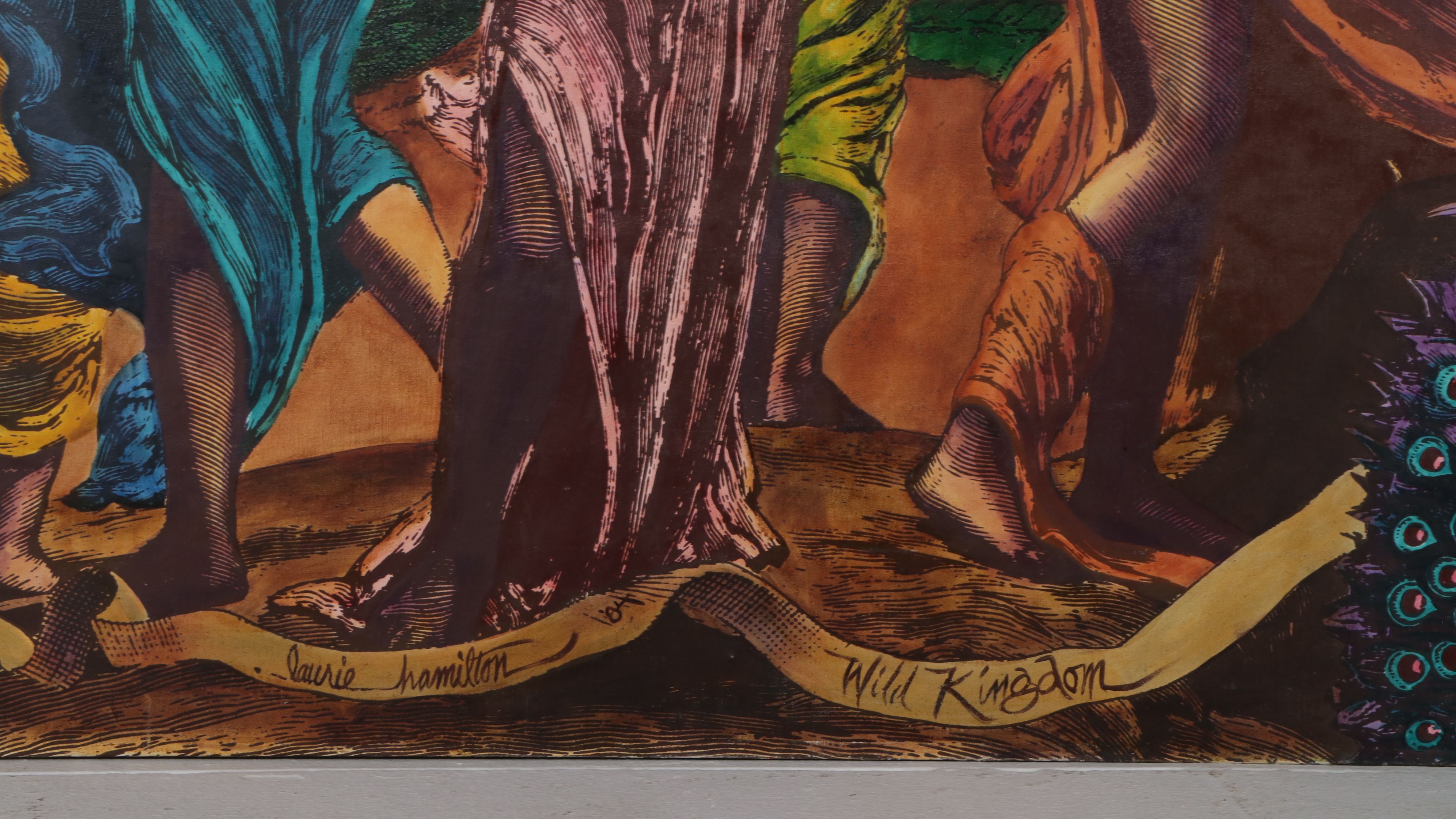 Laurie Hamilton Mixed Oil Painting "Wild Kingdom," Late 20th-Early 21st Century