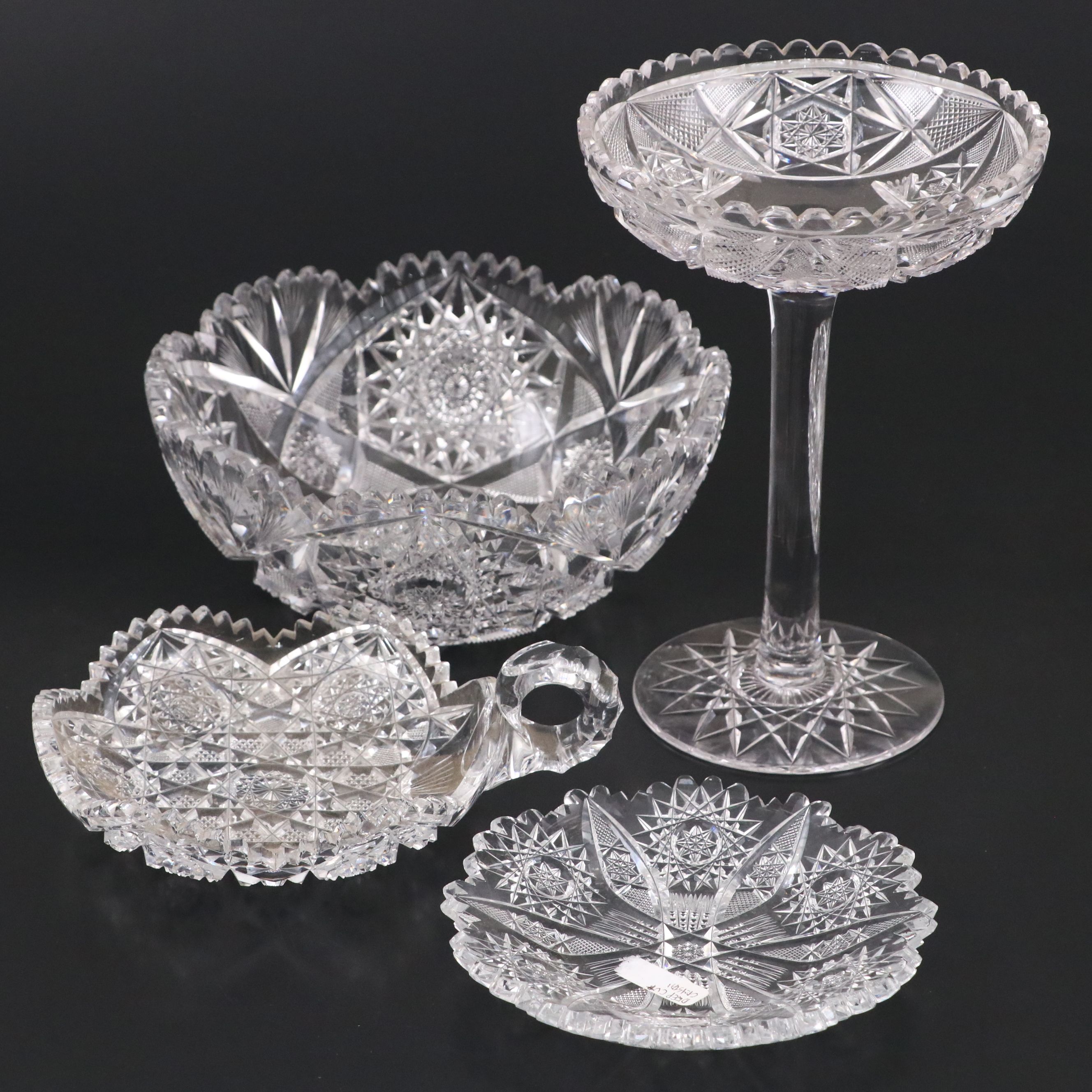 Cut Crystal Compote and Other Tableware