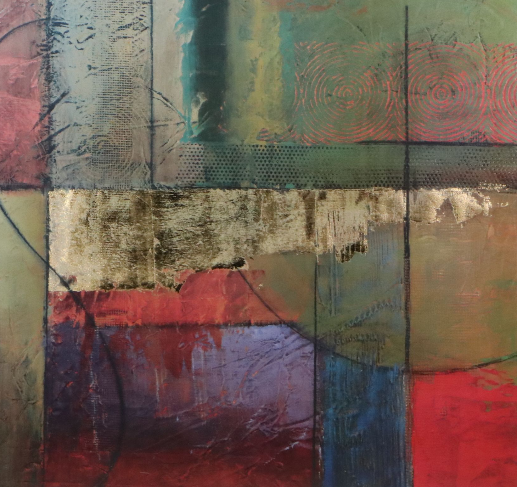 Abstract Offset Lithograph After Mike Klung "Opulent Relief I," 21st Century