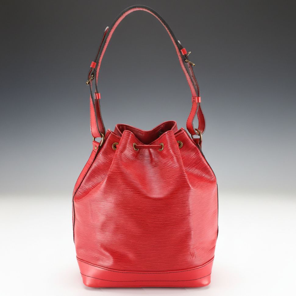 Louis Vuitton Noé Drawstring Shoulder Bag in Castilian Red Epi/Smooth Leather