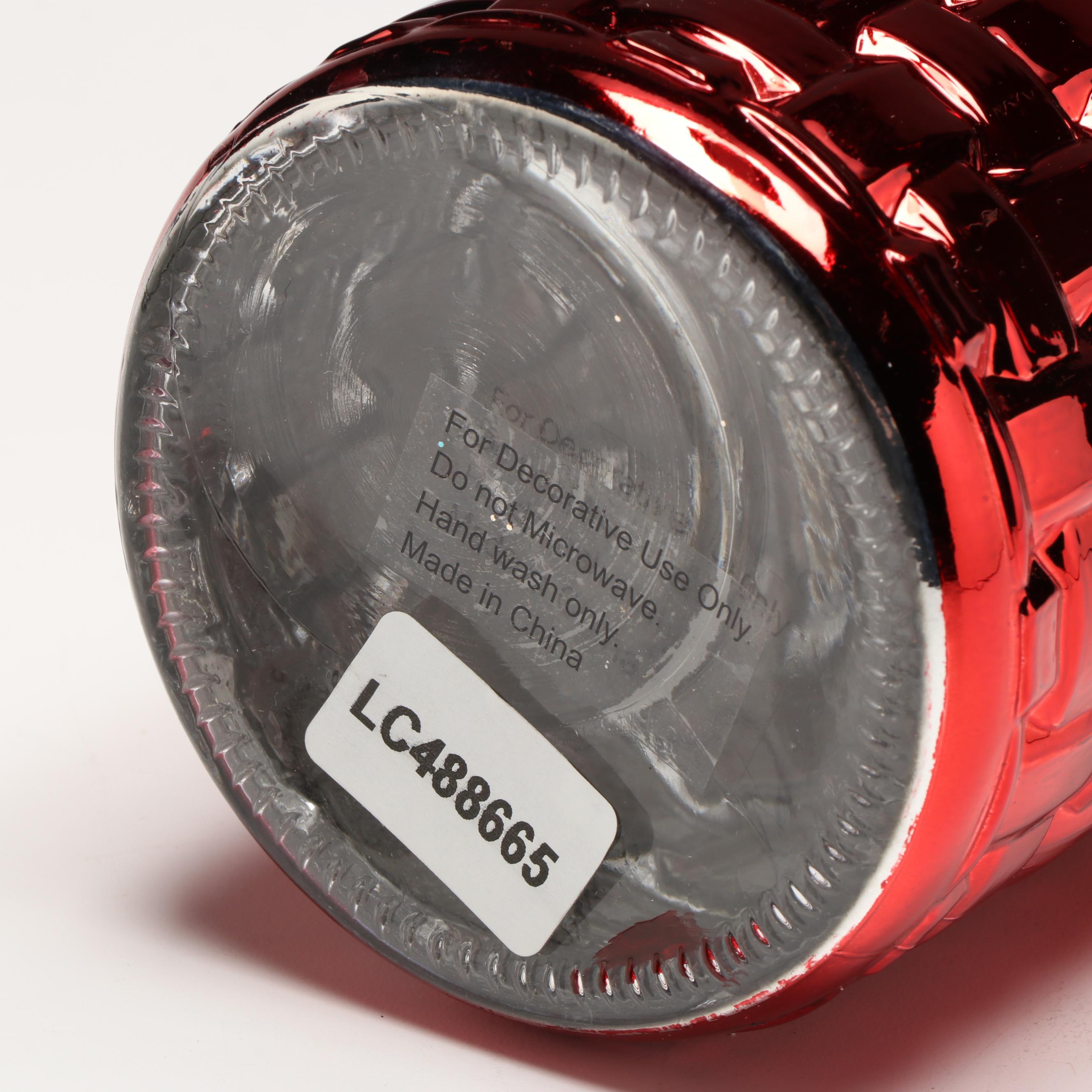 Contemporary Basket Weave Glass Holiday Canister Jars