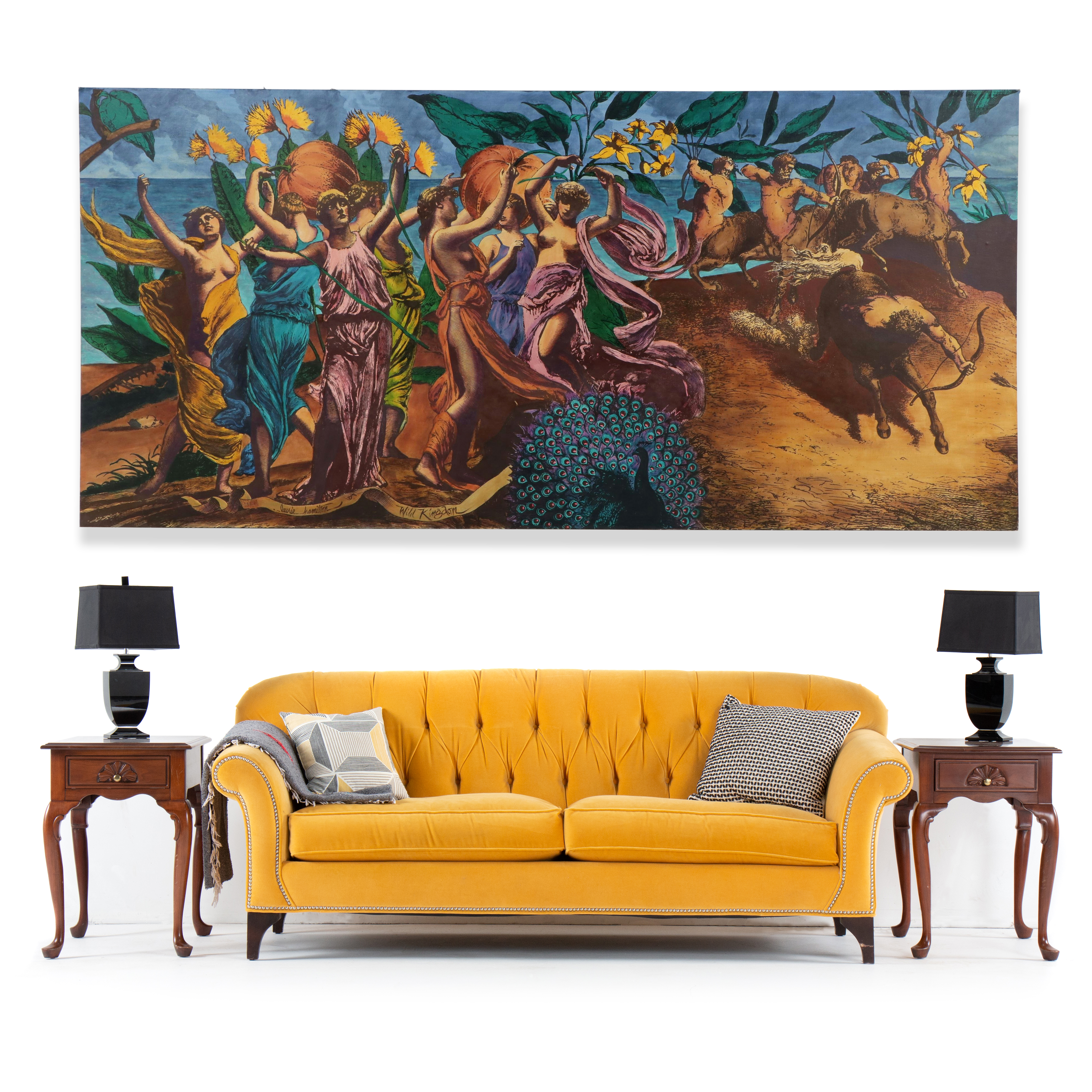 Laurie Hamilton Mixed Oil Painting "Wild Kingdom," Late 20th-Early 21st Century