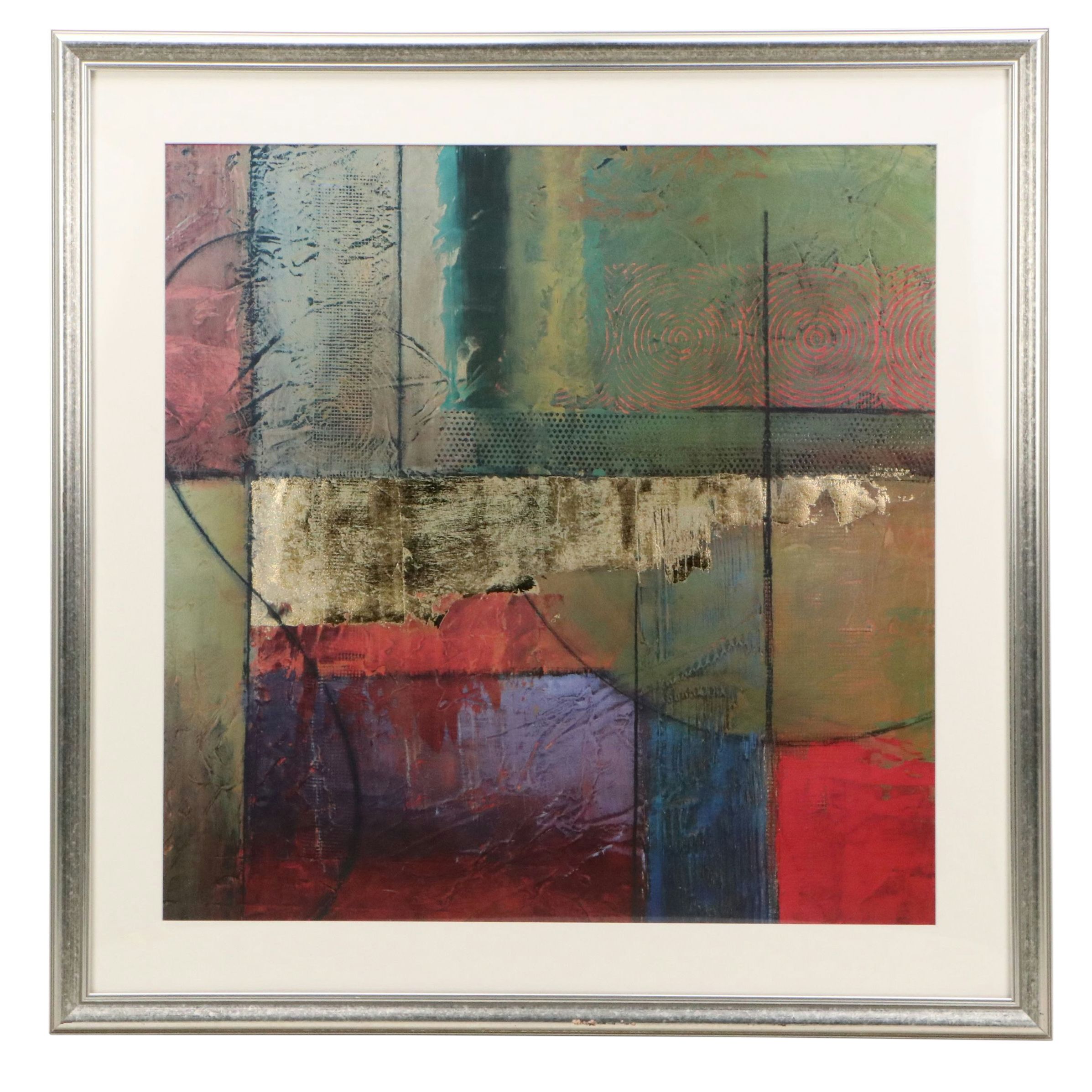 Abstract Offset Lithograph After Mike Klung "Opulent Relief I," 21st Century