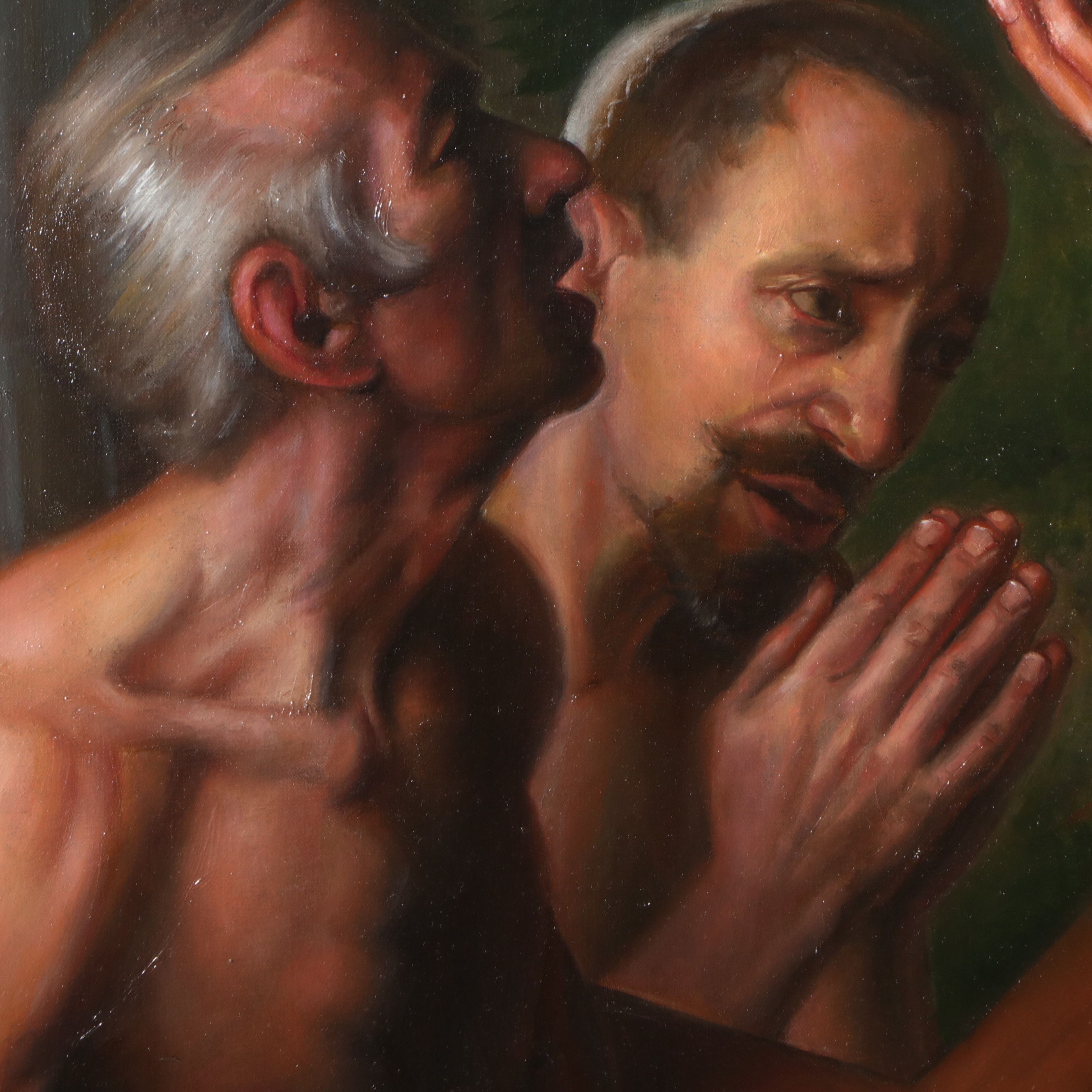 Bruno Surdo Monumental Allegorical Oil Painting of Nude Figures, 1996