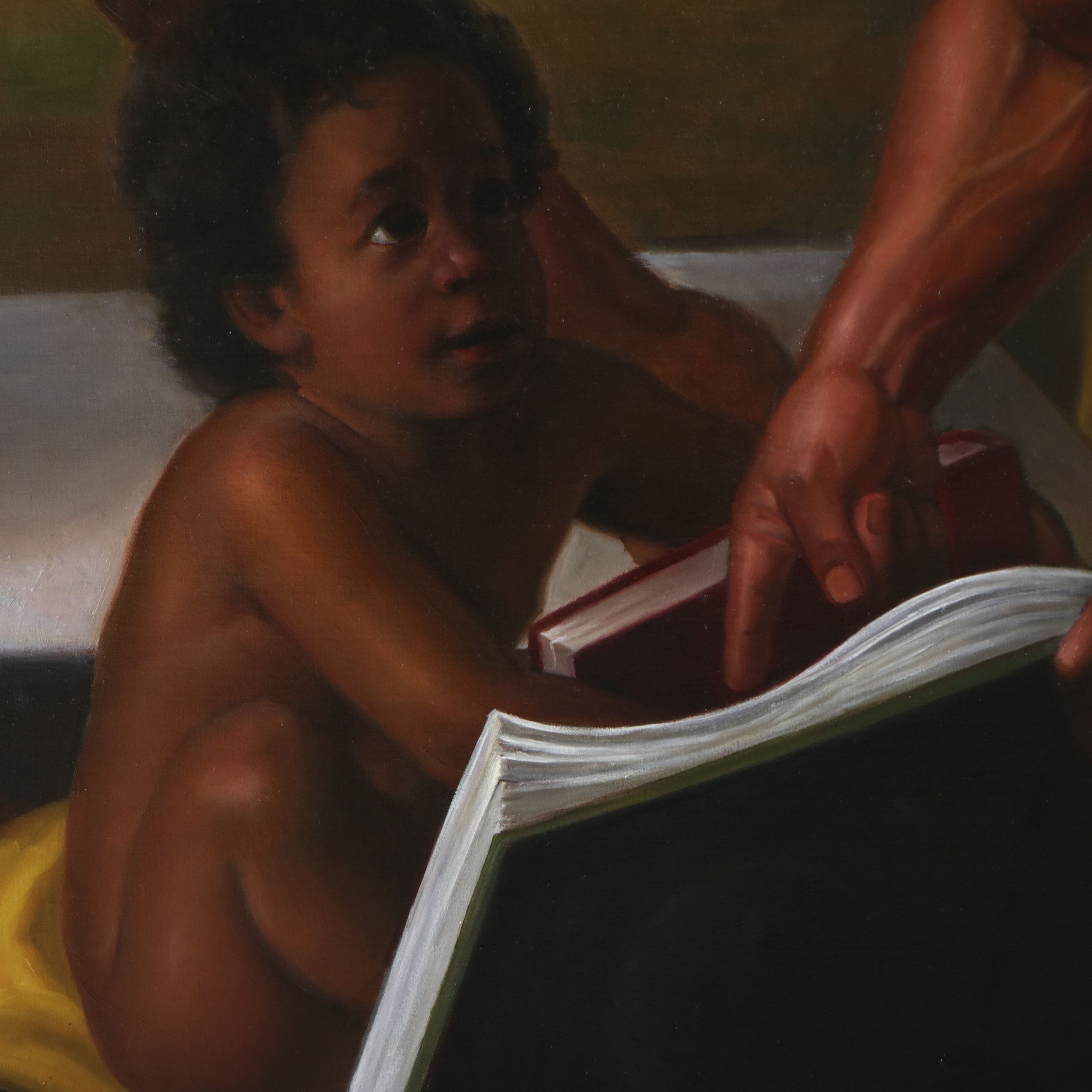 Bruno Surdo Monumental Allegorical Oil Painting of Nude Figures, 1996