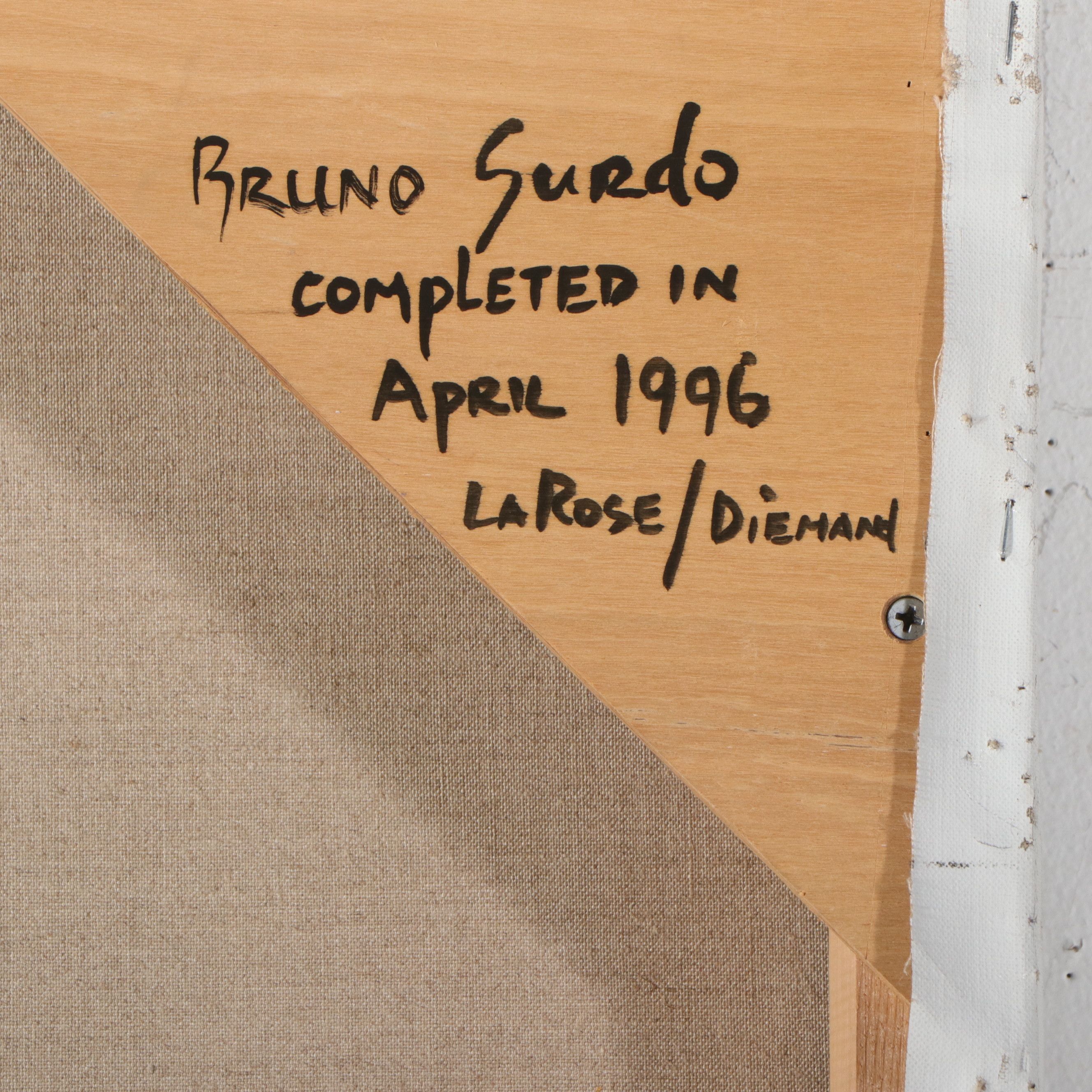 Bruno Surdo Monumental Allegorical Oil Painting of Nude Figures, 1996