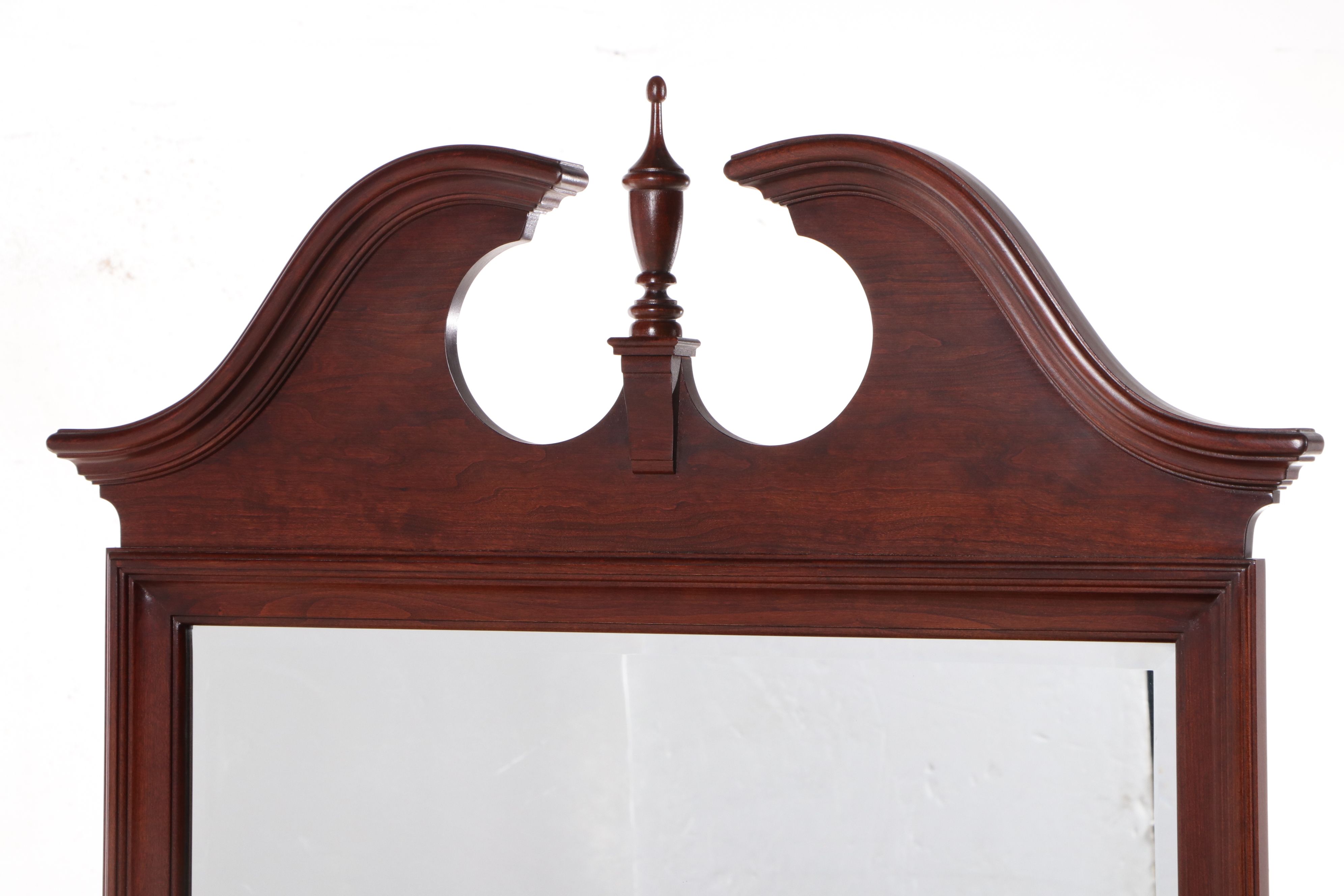 Knob Creek Chippendale Style Mahogany Finish Dresser with Broken Bonnet Mirror