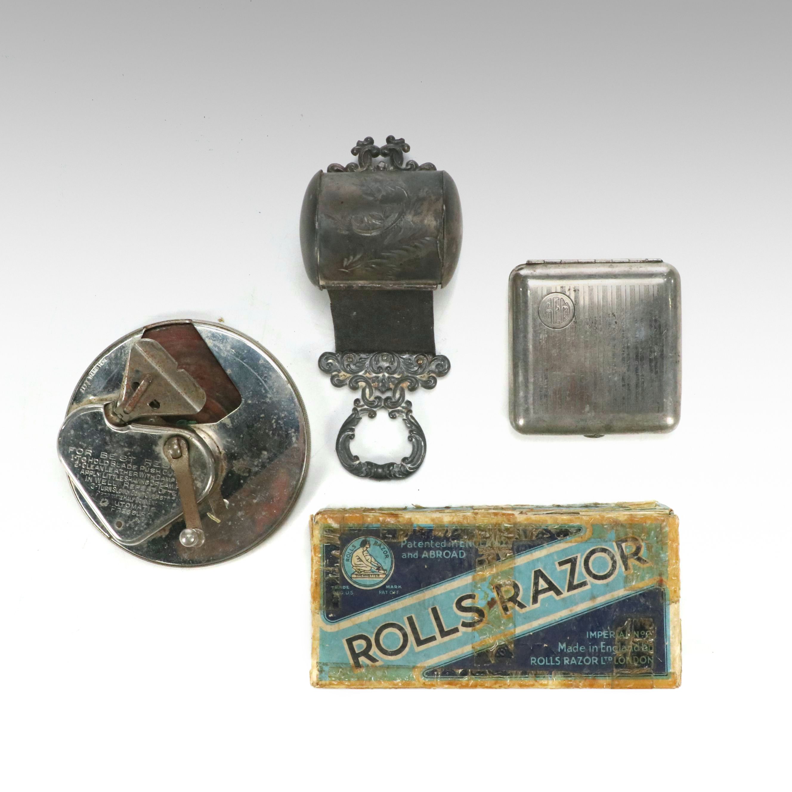 Victorian Razor Strap with Gillette Gem Razor, Rolls-Razor and More
