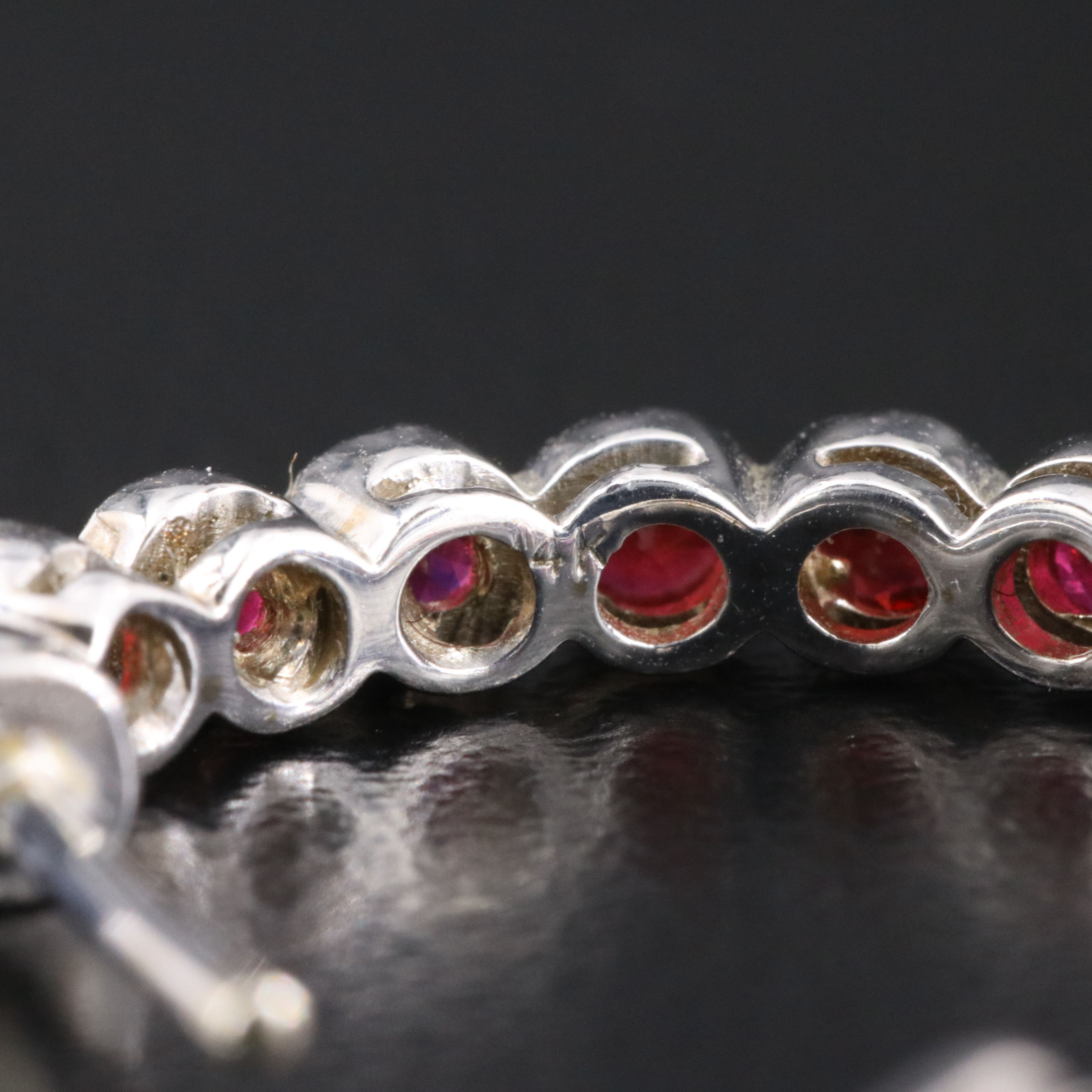 10K Ruby Hoop Earrings