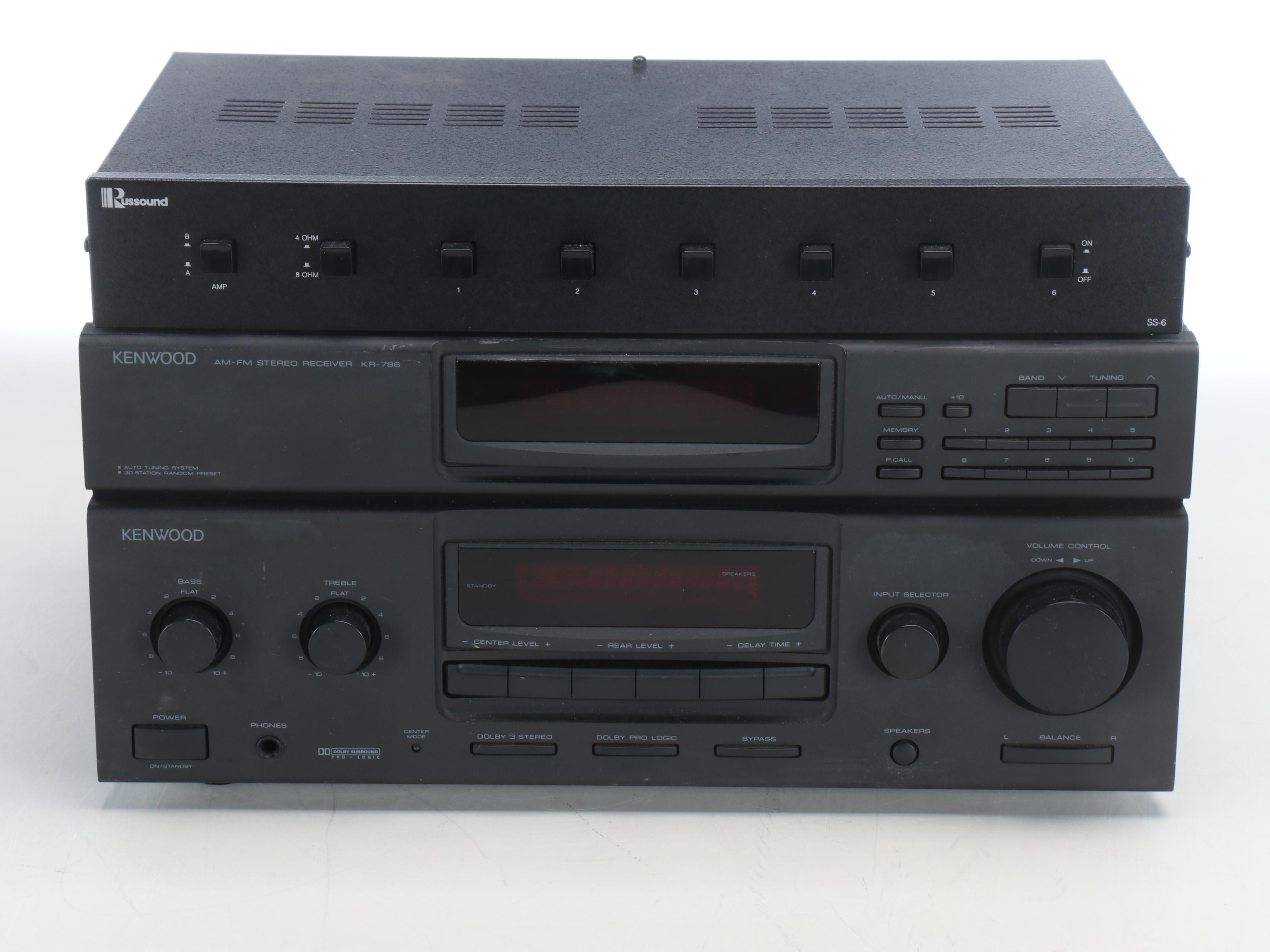 Kenwood KR-796 Stereo Receiver with Russound Speaker Selector
