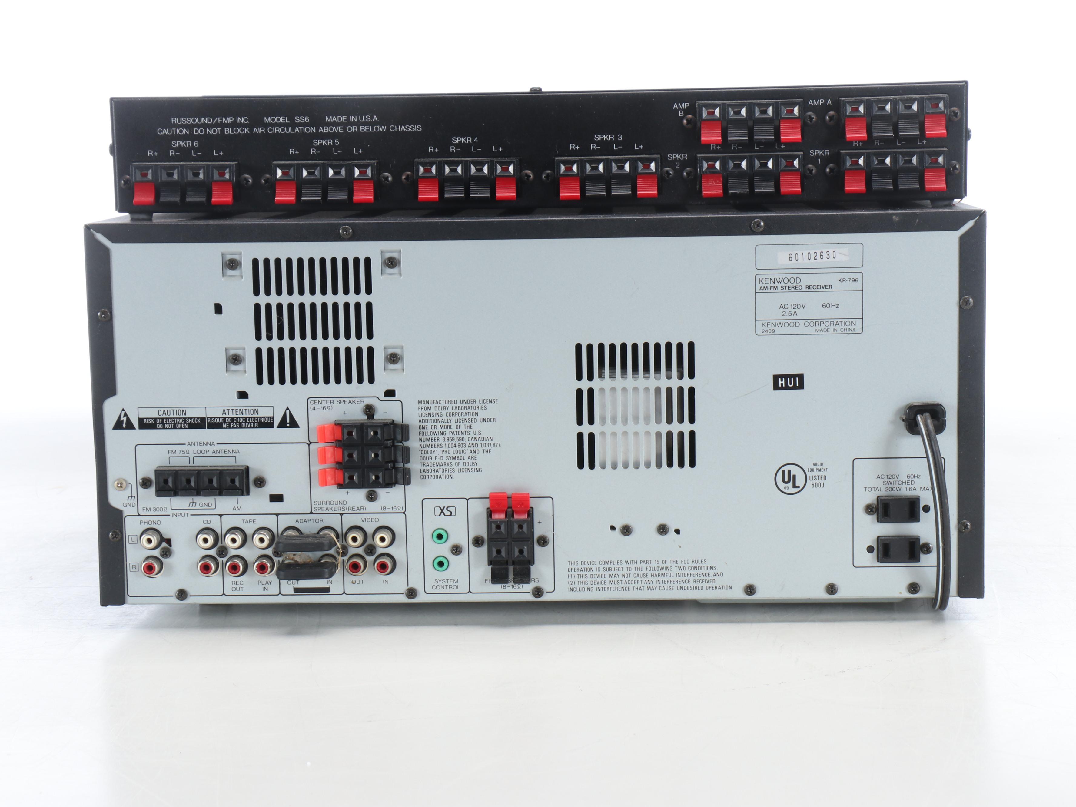 Kenwood KR-796 Stereo Receiver with Russound Speaker Selector