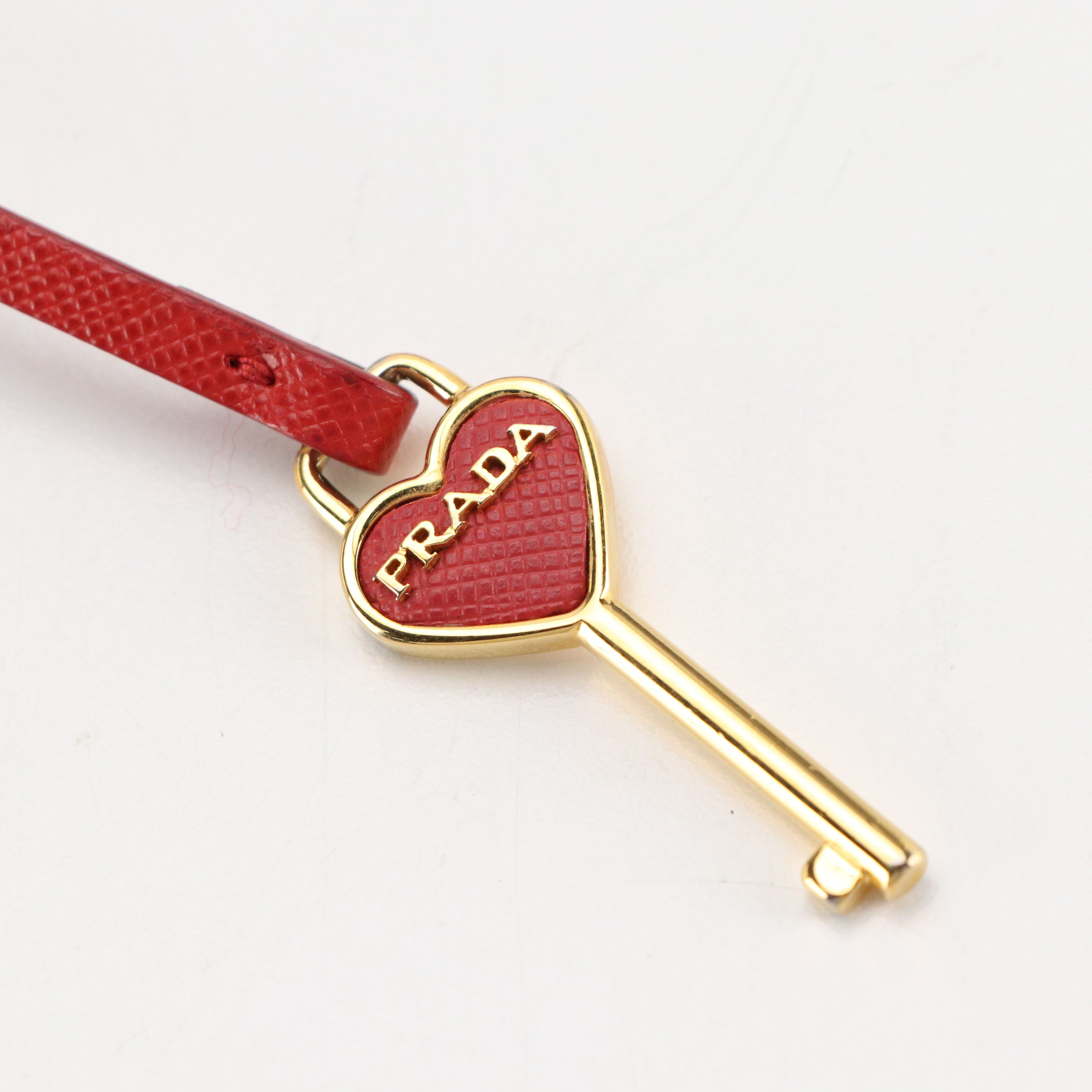 Prada Heart Turnlock Chain Link Crossbody Bag in Saffiano Lux Leather