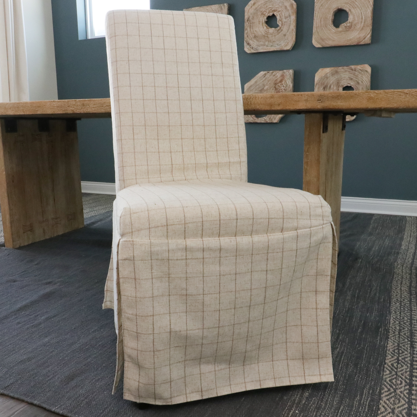 Riverside Furniture Upholstered Dining Chairs with Rustic Dining Table