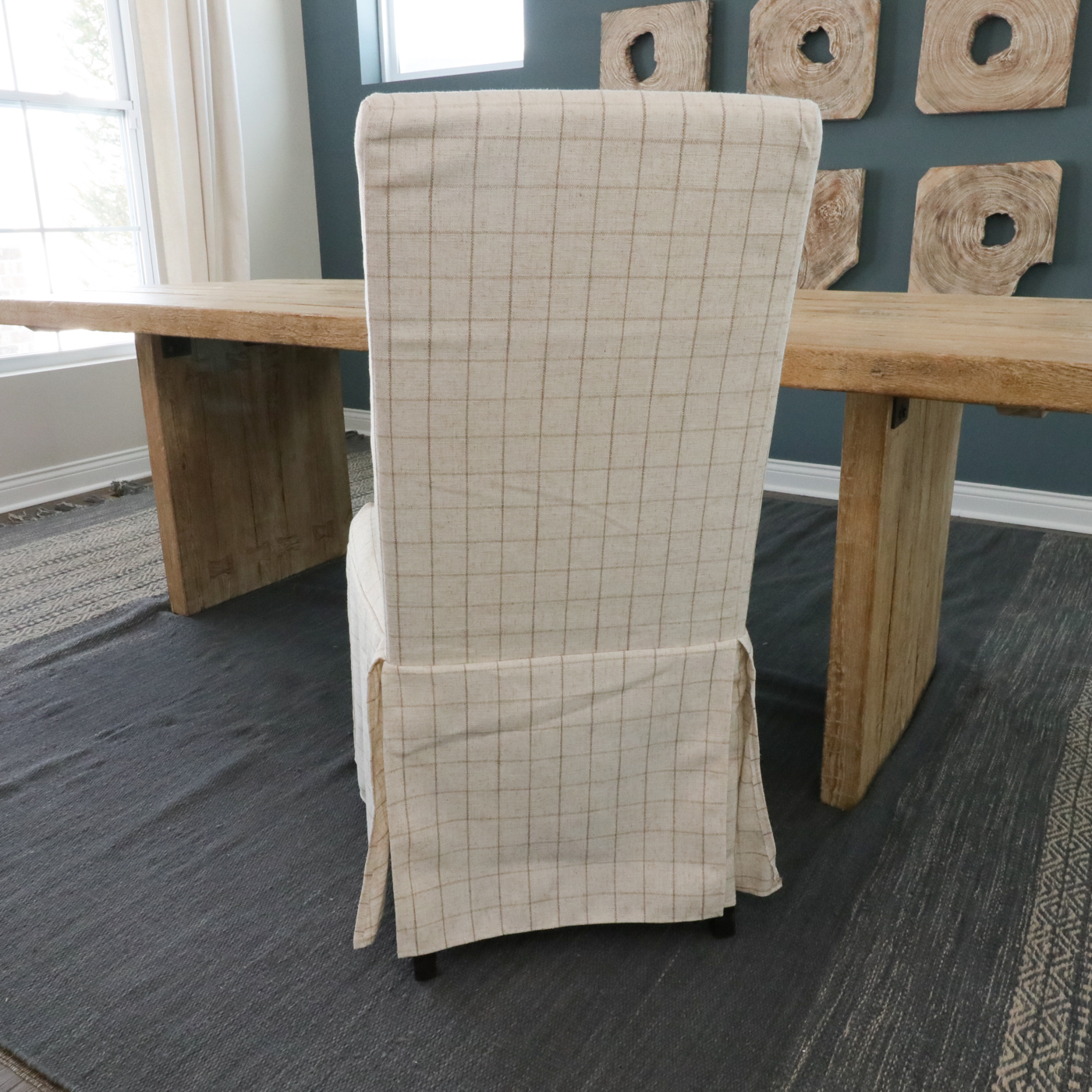 Riverside Furniture Upholstered Dining Chairs with Rustic Dining Table