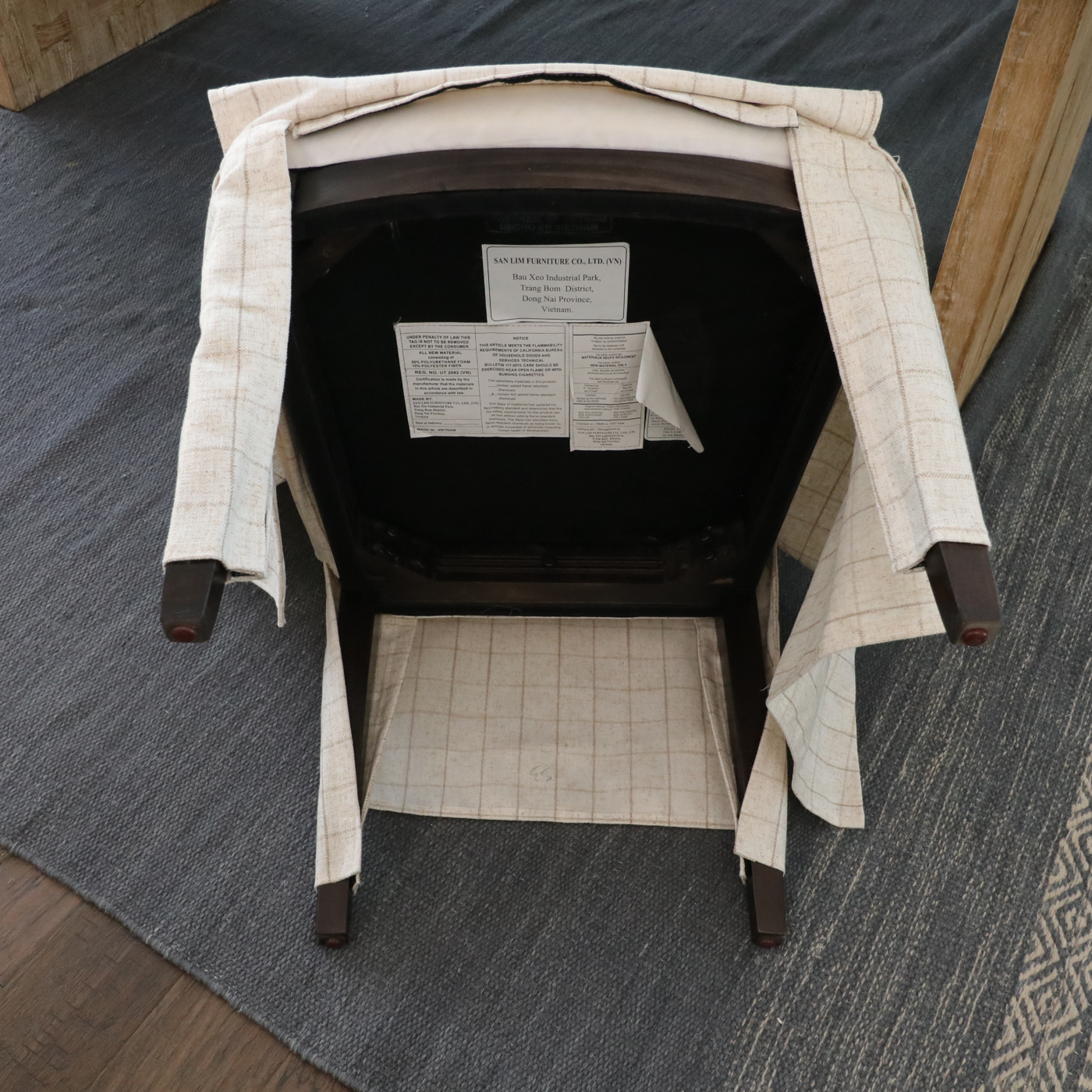 Riverside Furniture Upholstered Dining Chairs with Rustic Dining Table