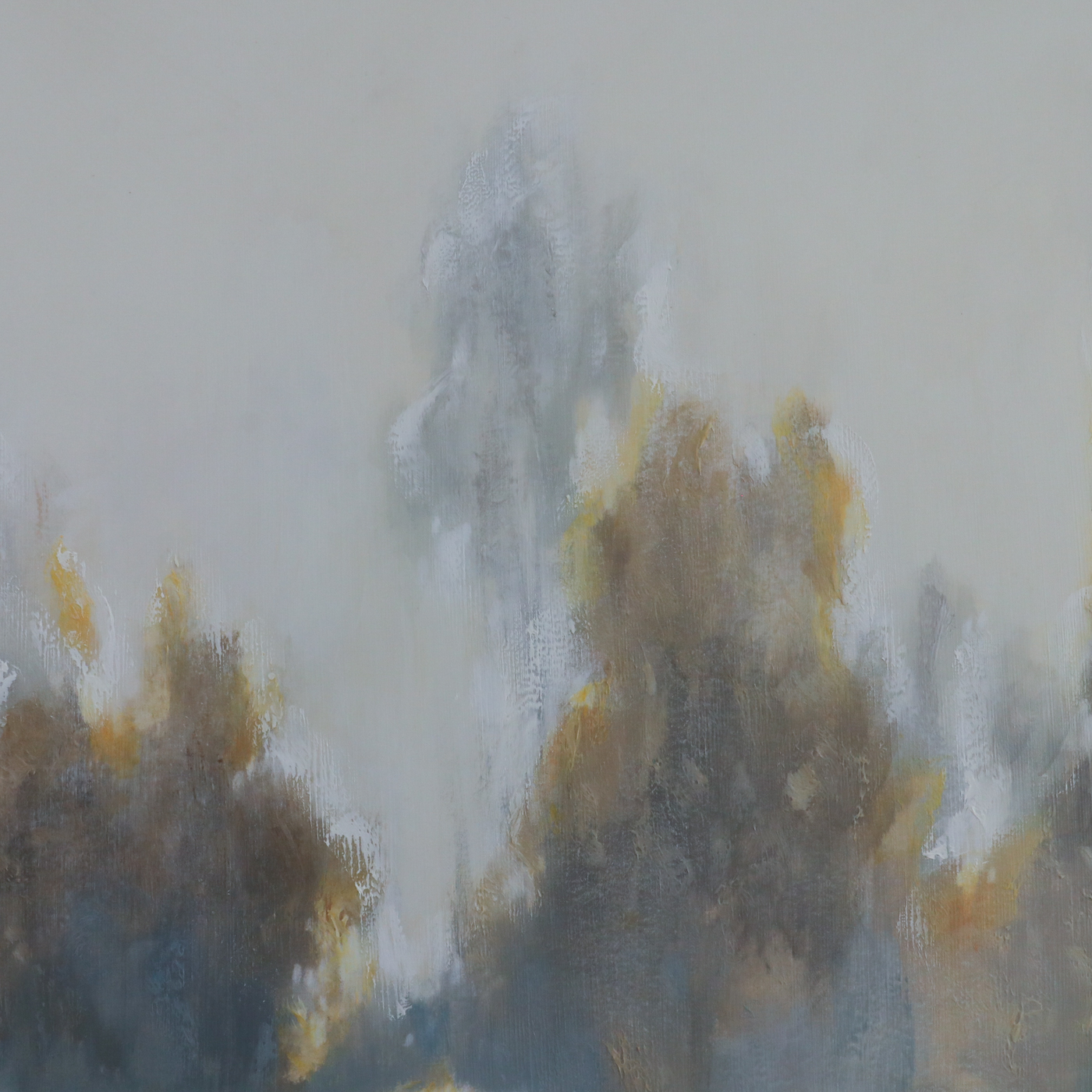 Contemporary Embellished Giclée Landscape "Tranquil Trees I"