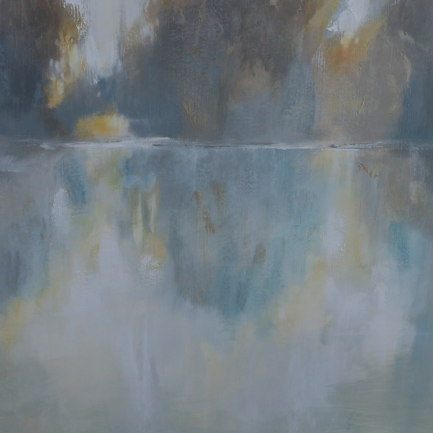 Contemporary Embellished Giclée Landscape "Tranquil Trees I"