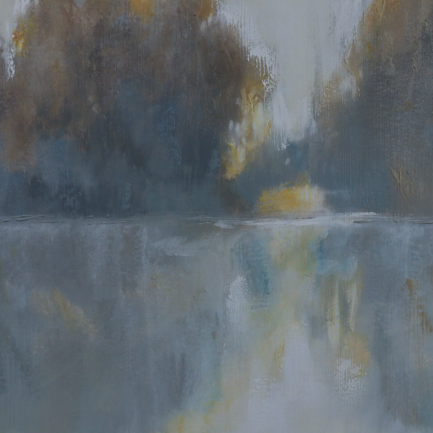 Contemporary Embellished Giclée Landscape "Tranquil Trees I"