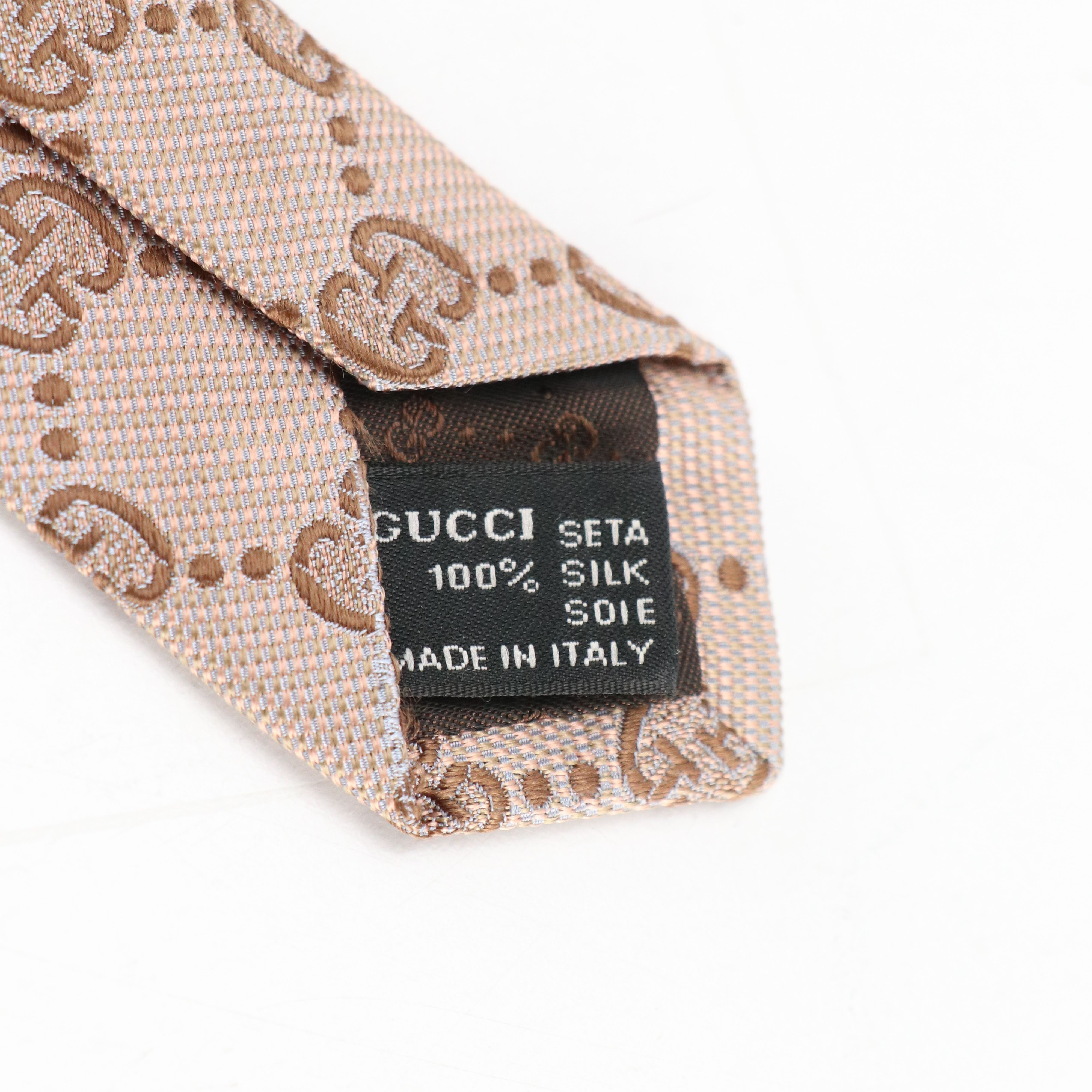 Gucci GG Pattern Necktie in Silk Jacquard