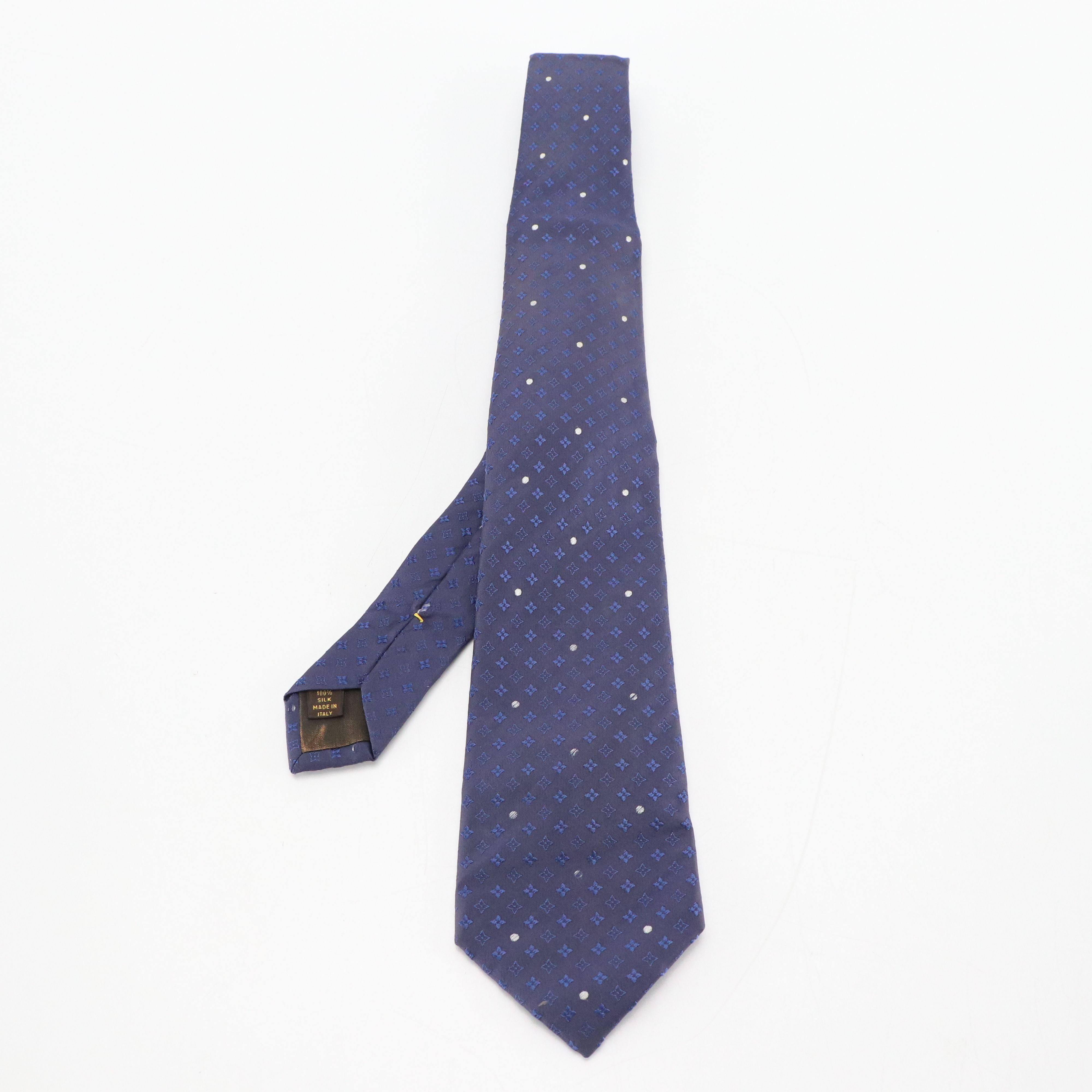 Louis Vuitton Monogram Flower Dot Pattern Necktie in Silk Jacquard