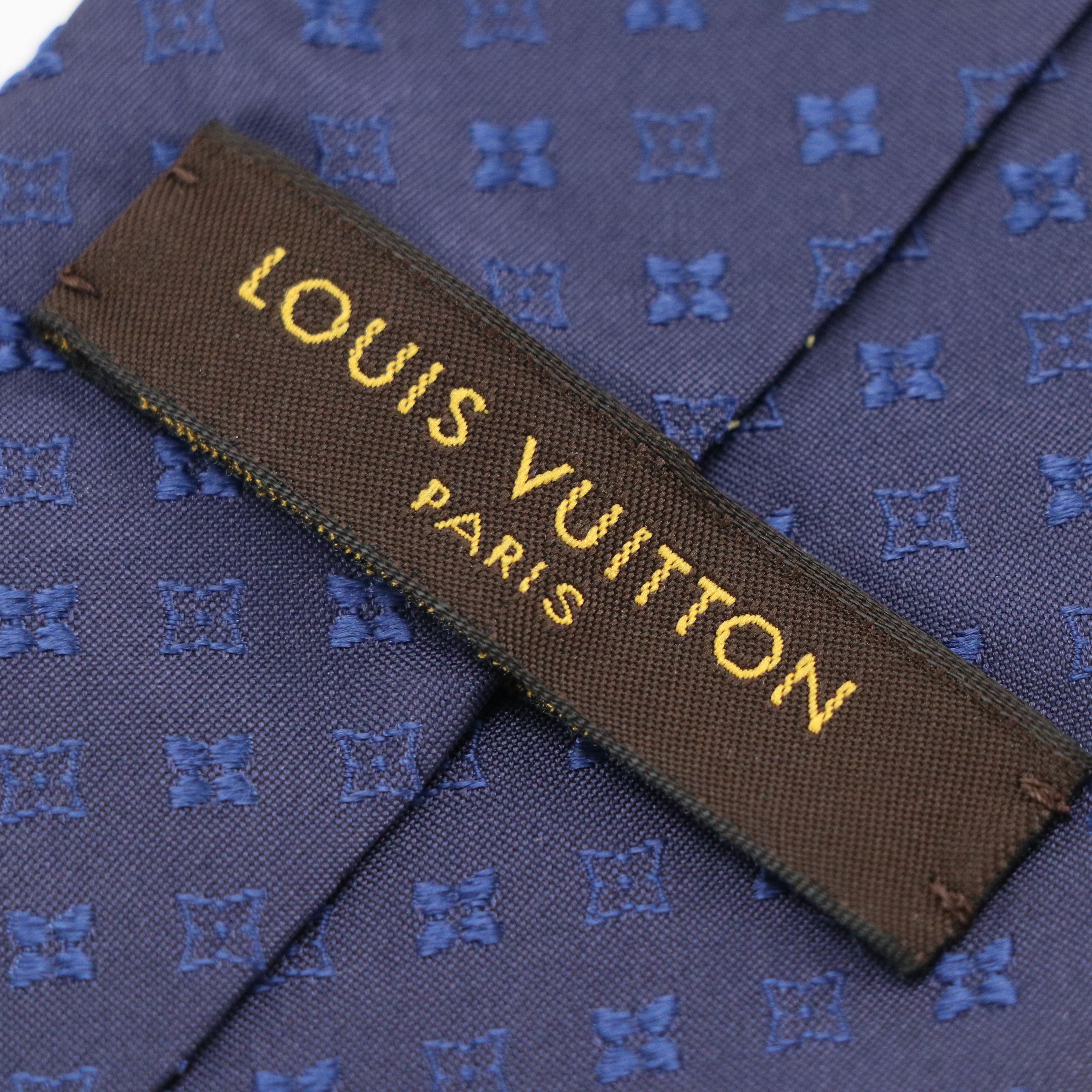 Louis Vuitton Monogram Flower Dot Pattern Necktie in Silk Jacquard
