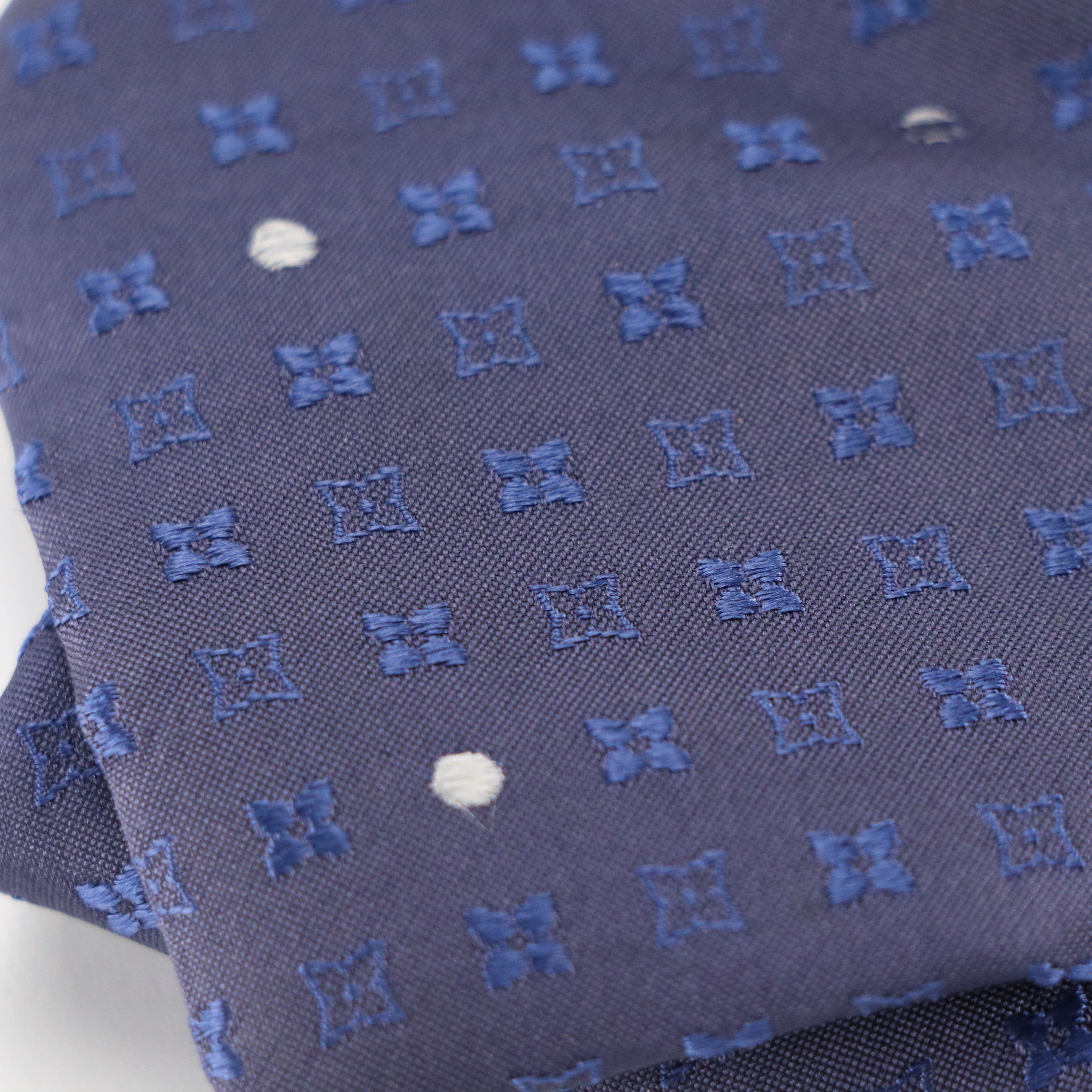 Louis Vuitton Monogram Flower Dot Pattern Necktie in Silk Jacquard