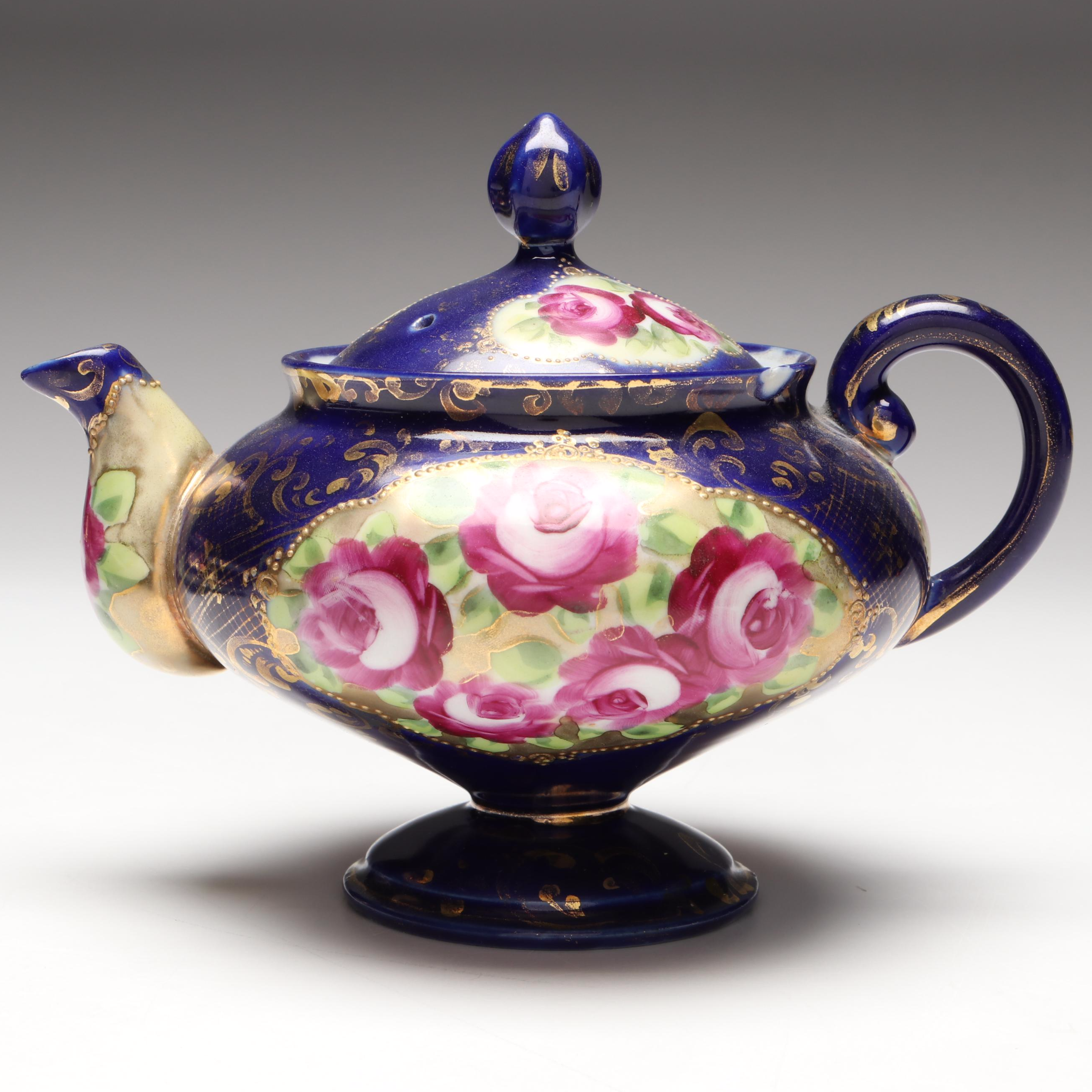 Victorian Floral Gilt Accent Porcelain Partial Tea Set