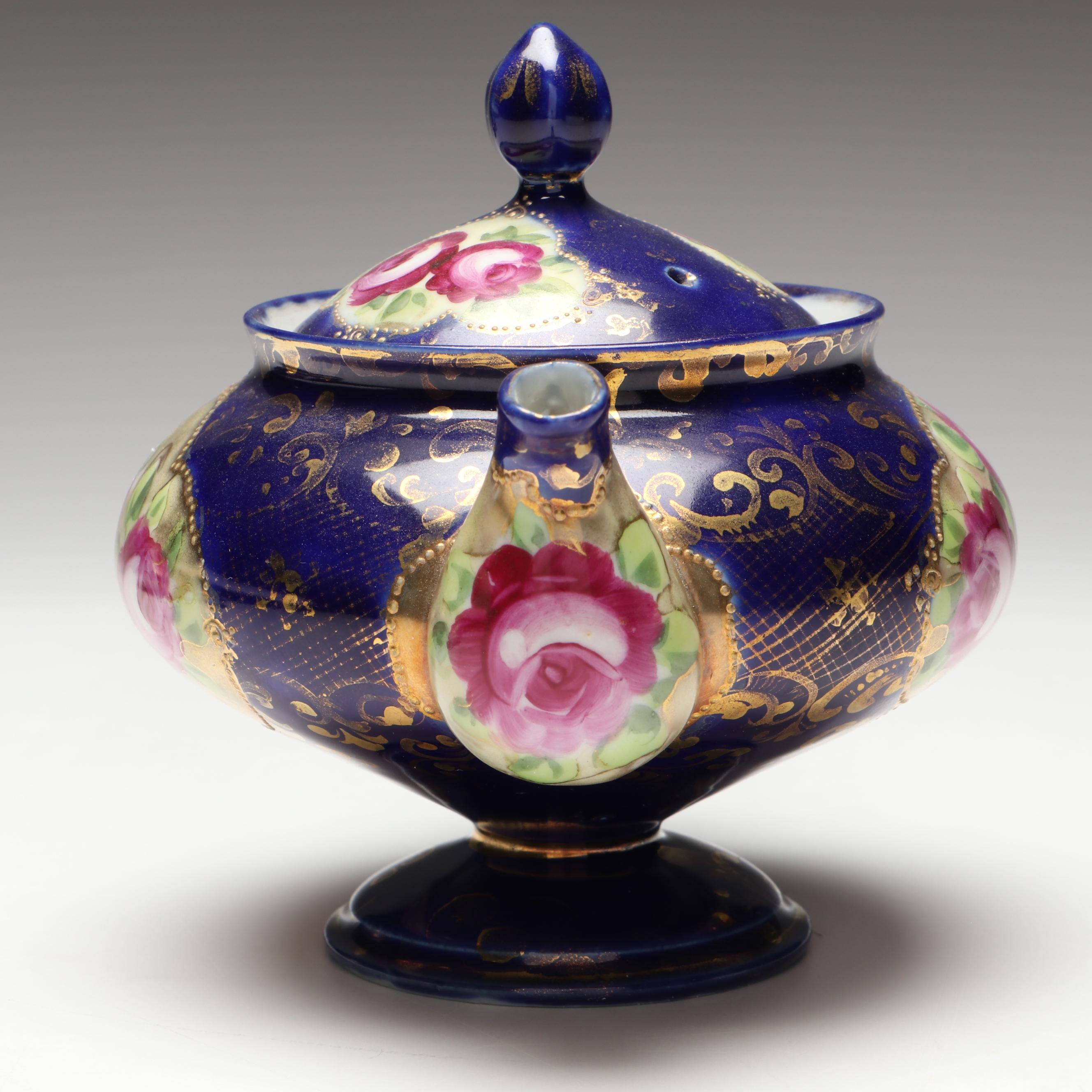 Victorian Floral Gilt Accent Porcelain Partial Tea Set