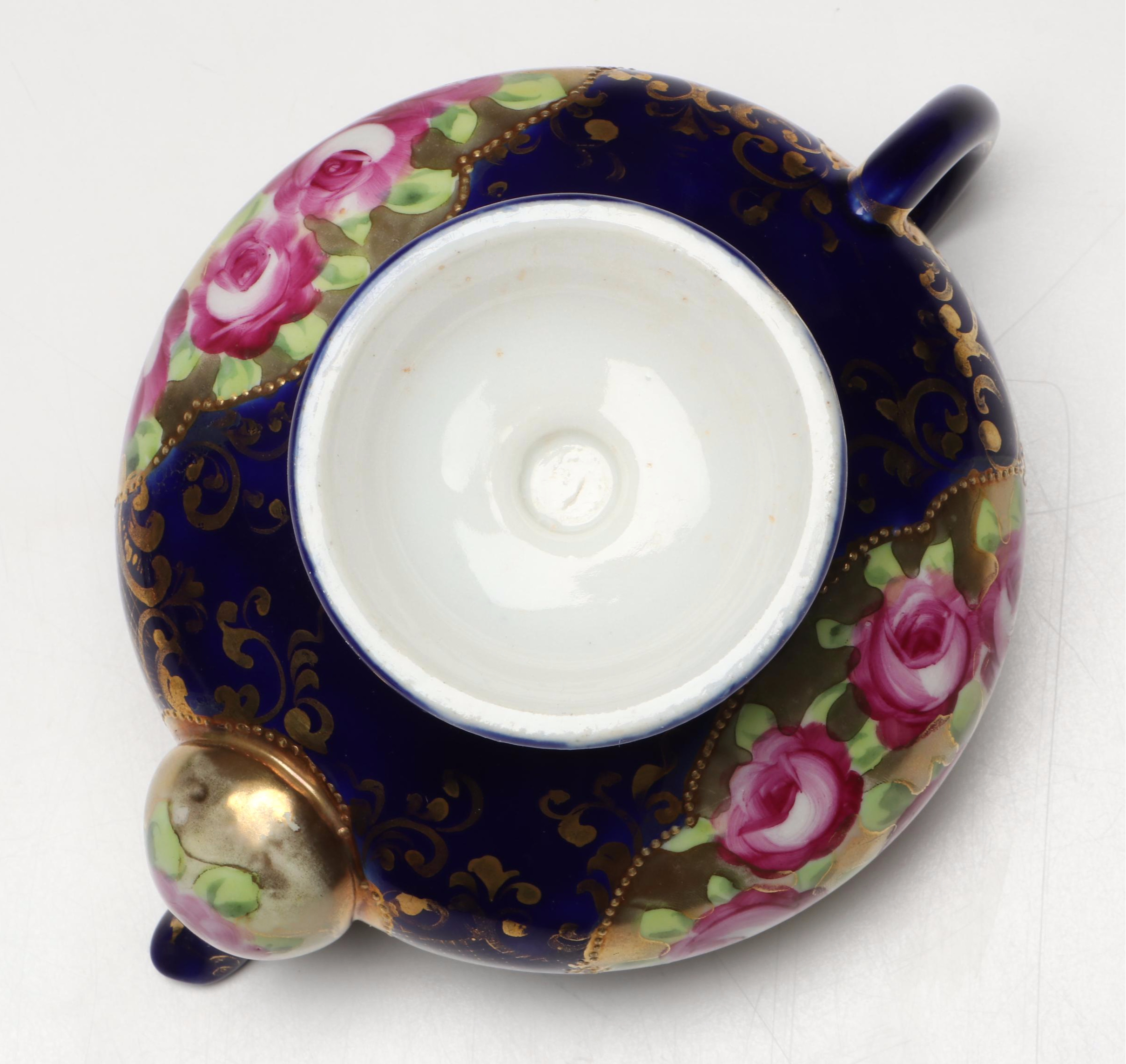 Victorian Floral Gilt Accent Porcelain Partial Tea Set