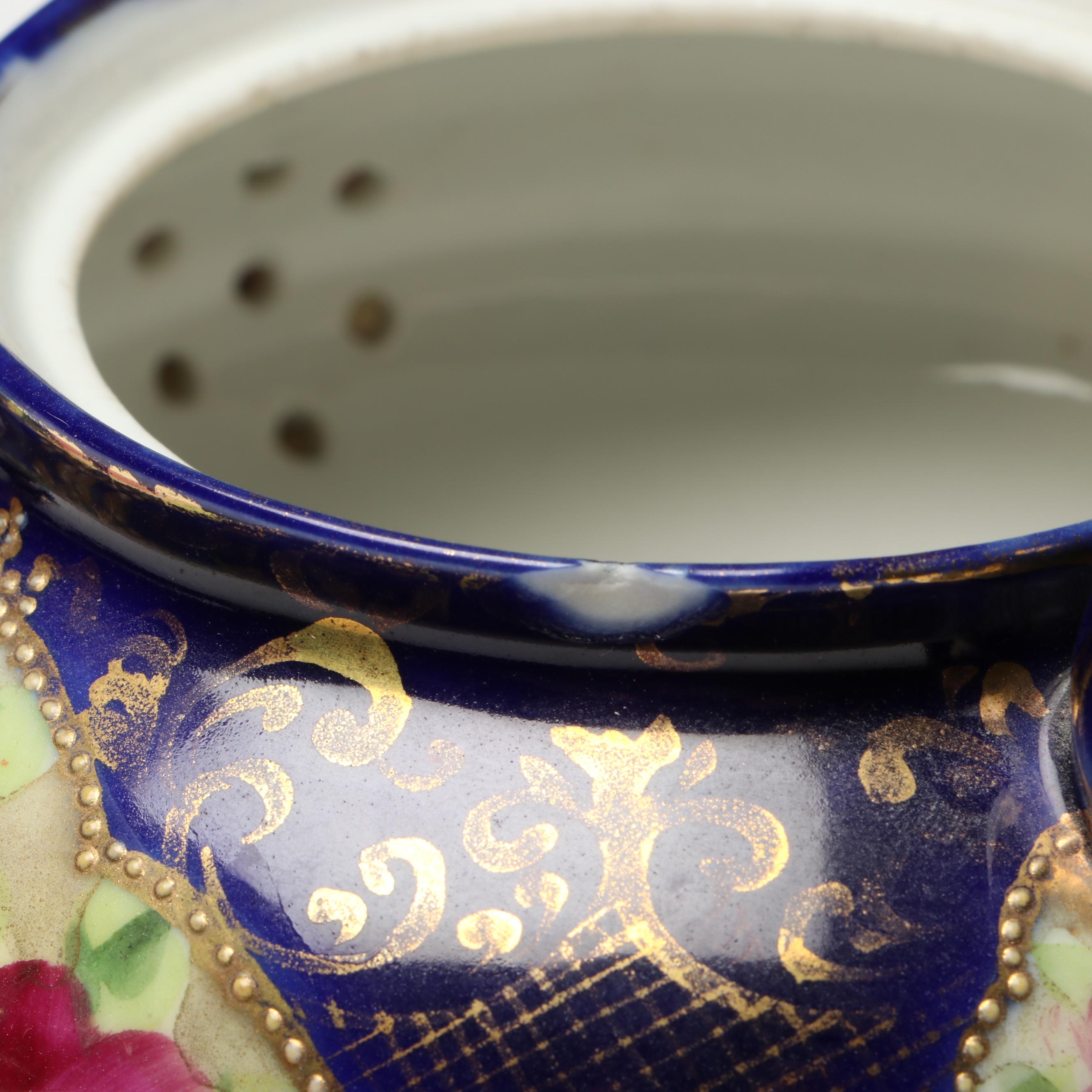 Victorian Floral Gilt Accent Porcelain Partial Tea Set