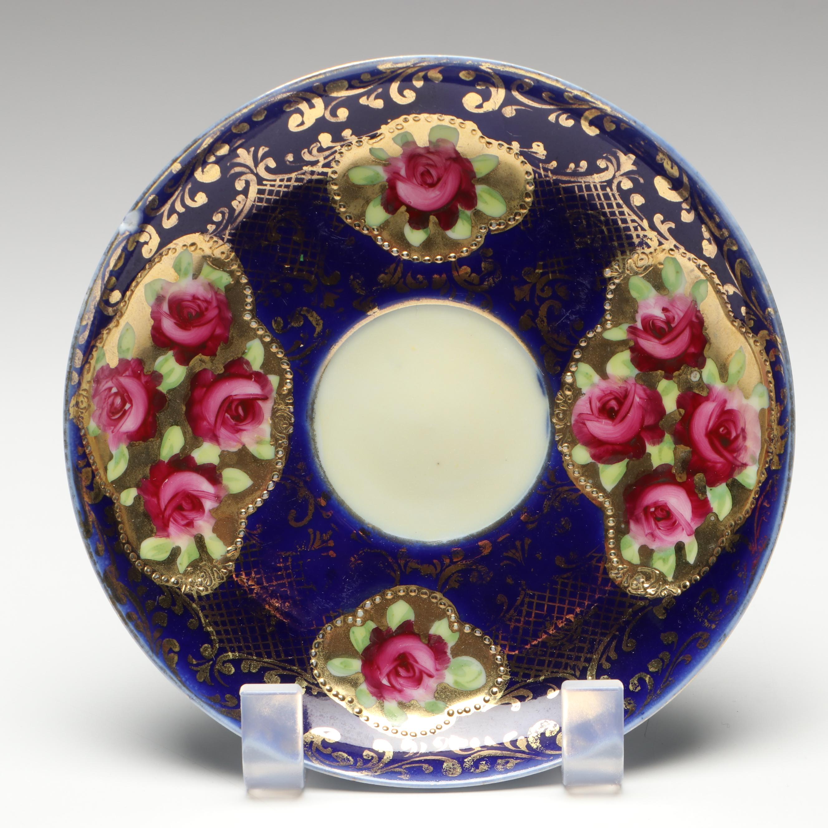 Victorian Floral Gilt Accent Porcelain Partial Tea Set