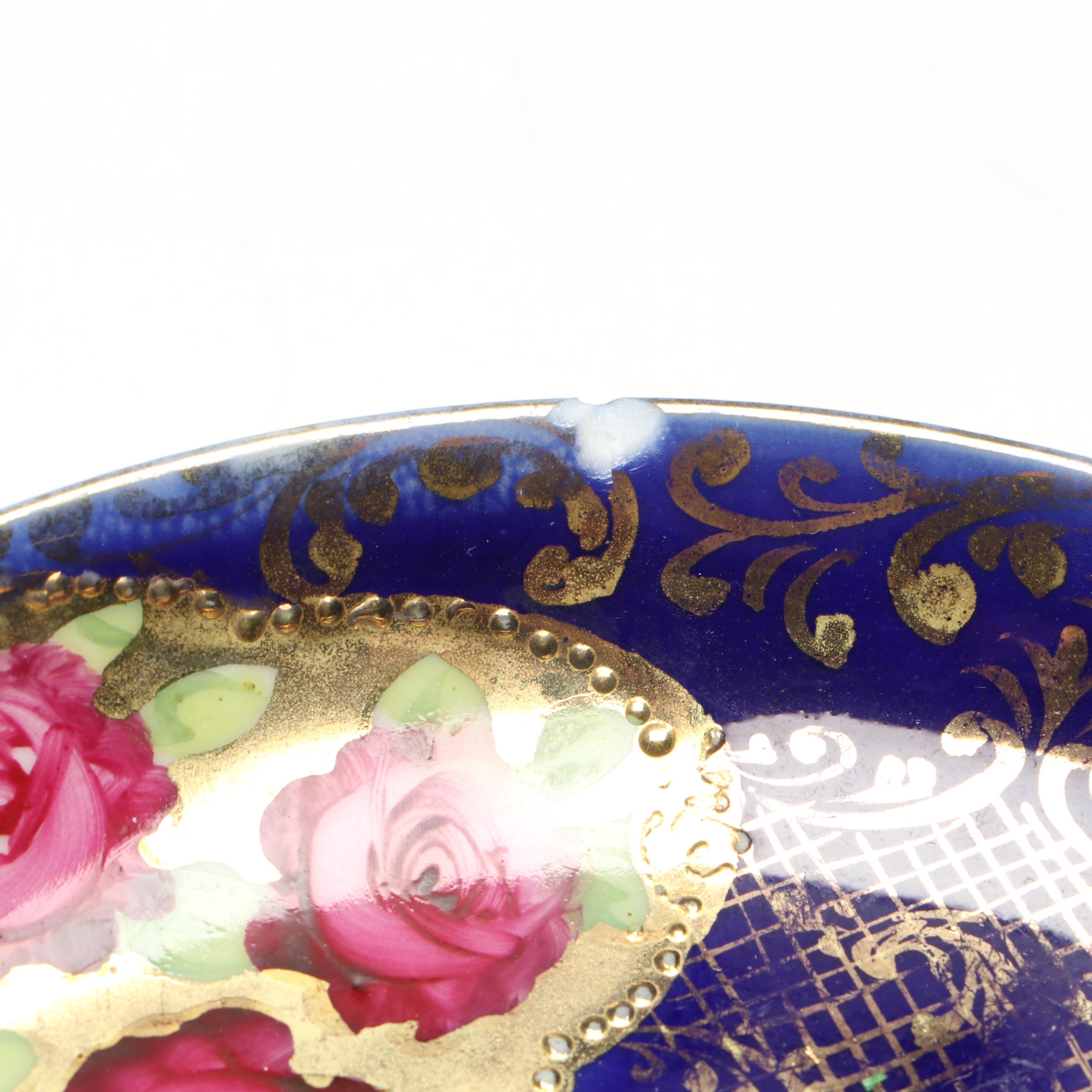 Victorian Floral Gilt Accent Porcelain Partial Tea Set