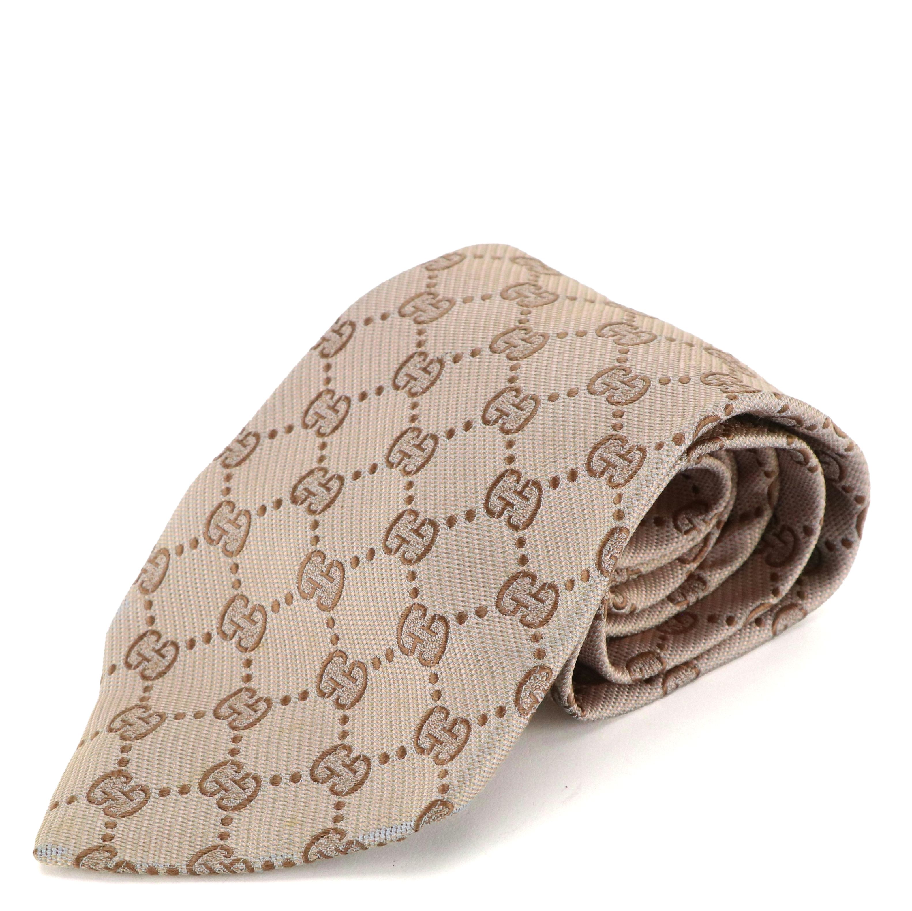 Gucci GG Pattern Necktie in Silk Jacquard