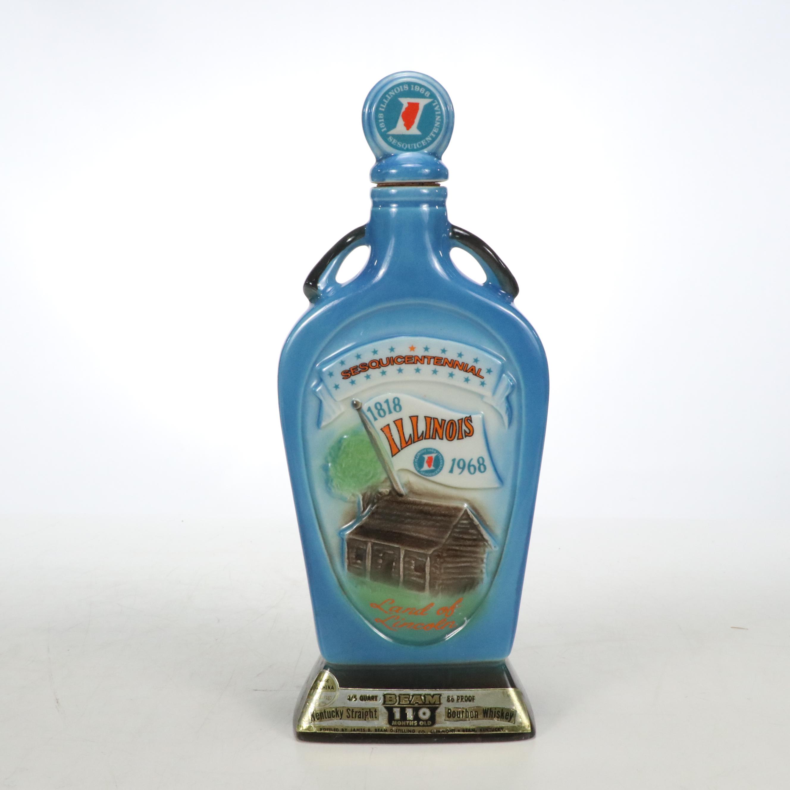Jim Beam Kentucky Straight Bourbon Whiskey Ceramic Novelty Decanters