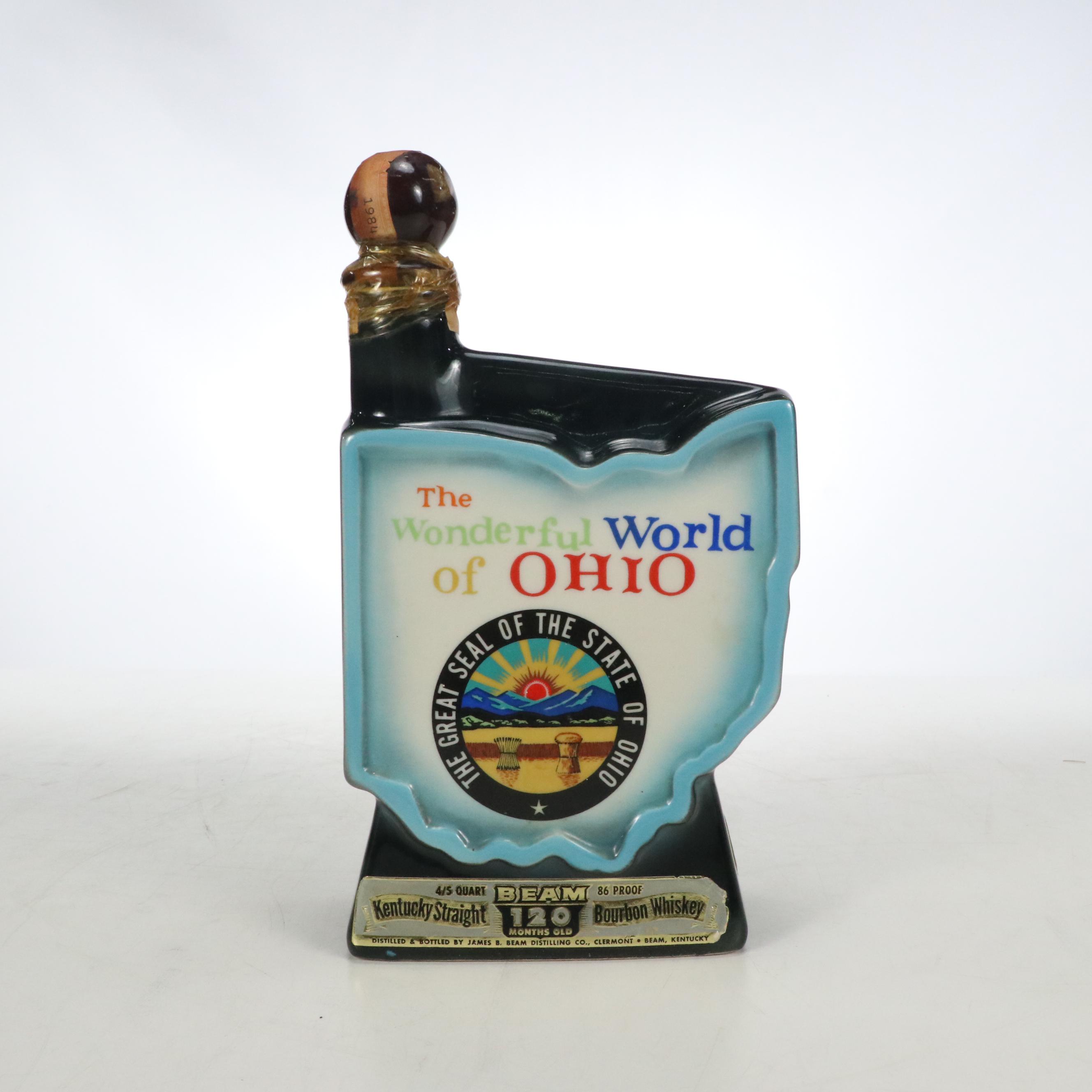 Jim Beam Kentucky Straight Bourbon Whiskey Ceramic Novelty Decanters