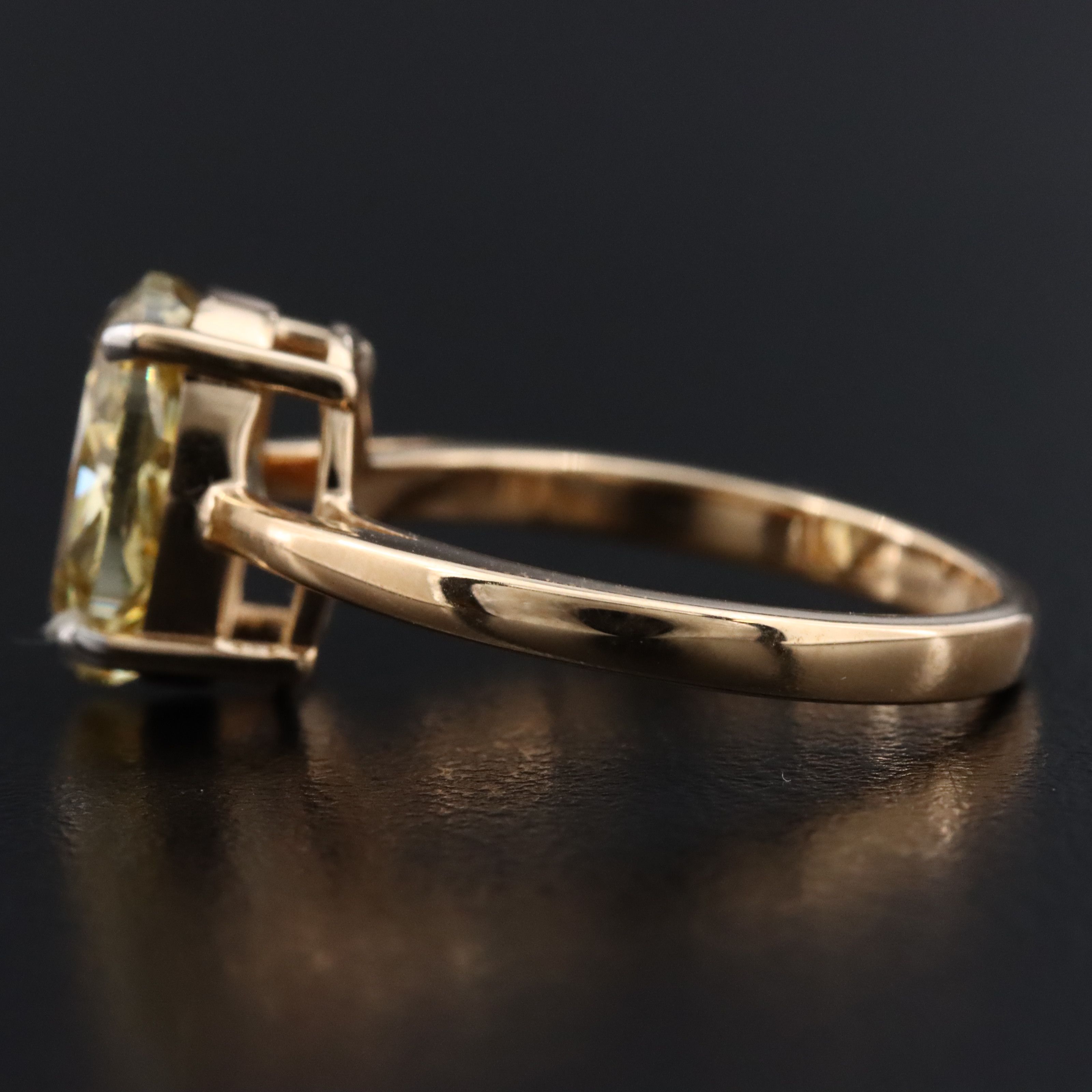 18K 3.08 CT Fancy Intense Yellow Lab Grown Diamond Ring with IGI Report