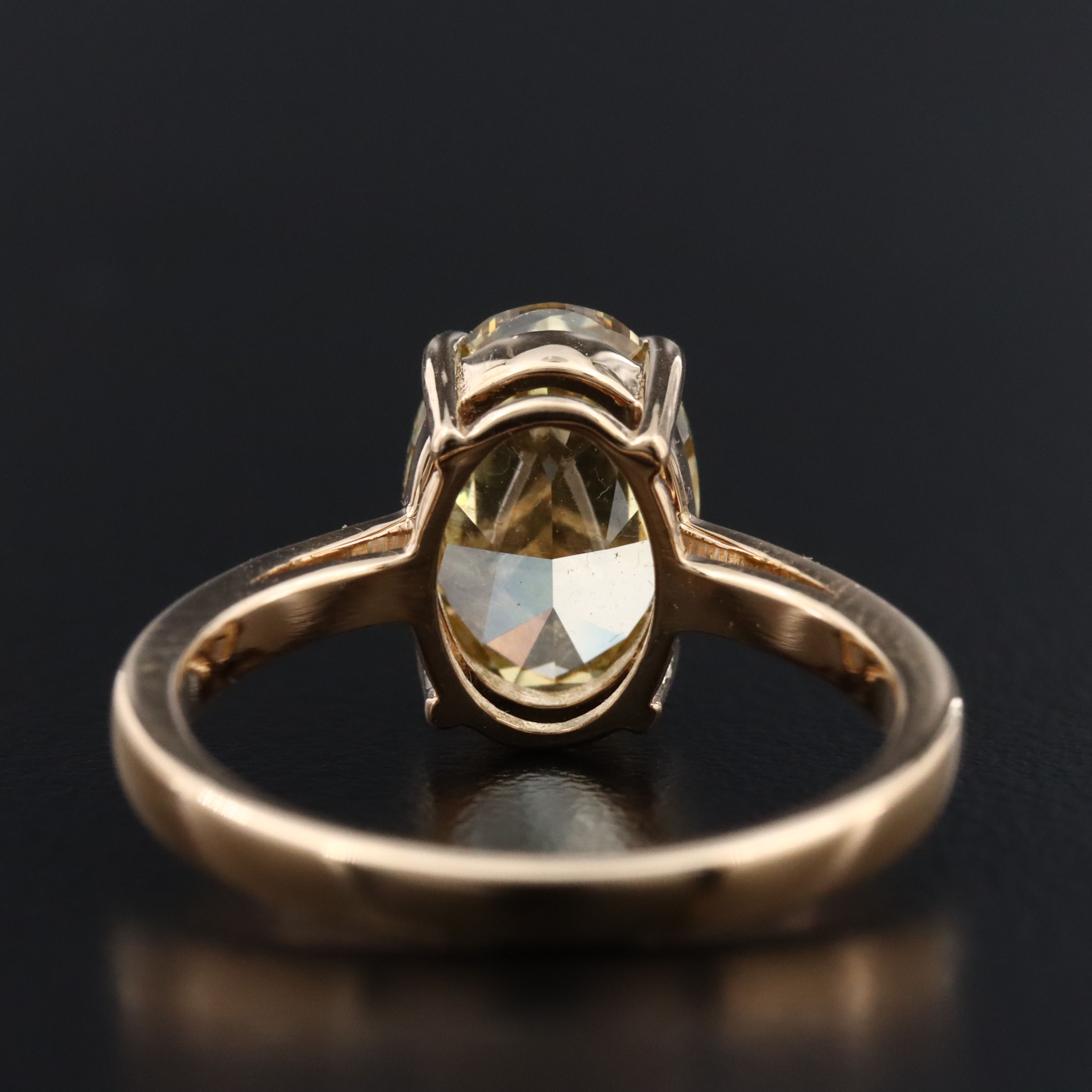 18K 3.08 CT Fancy Intense Yellow Lab Grown Diamond Ring with IGI Report