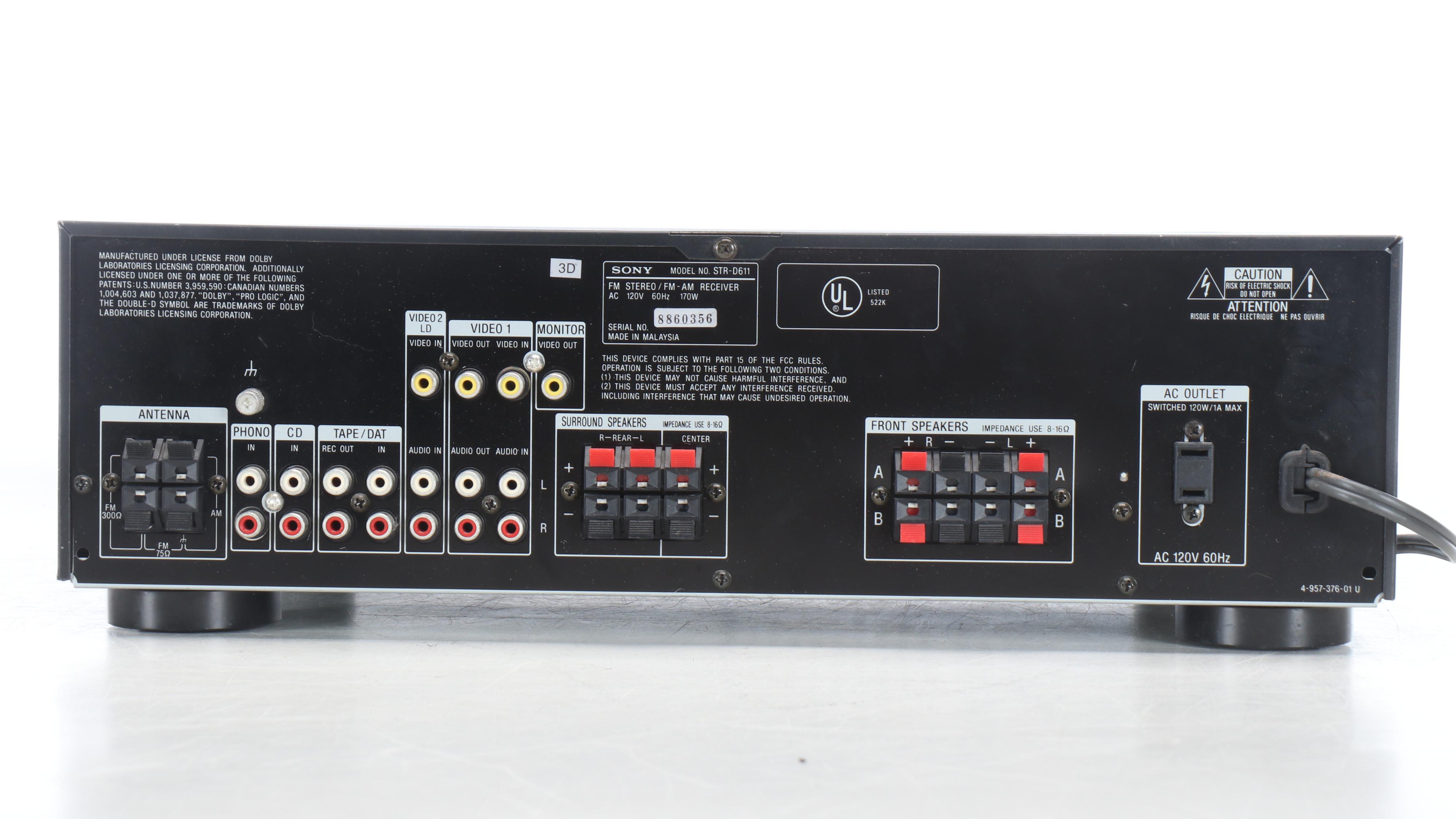 Sony STR-D611 Stereo Receiver