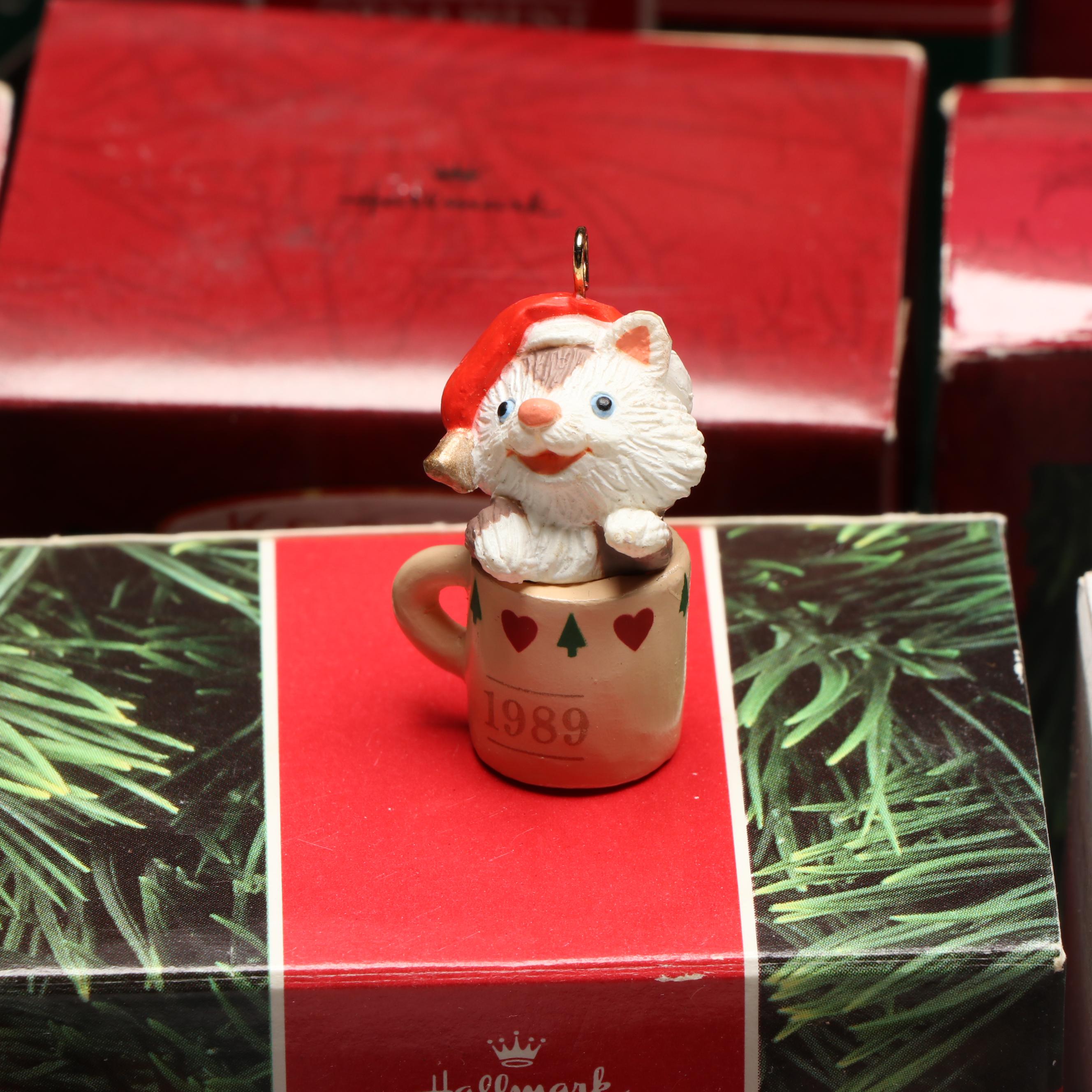 Hallmark Keepsake "Christmas Kitty" and Collector Series Animal Ornaments