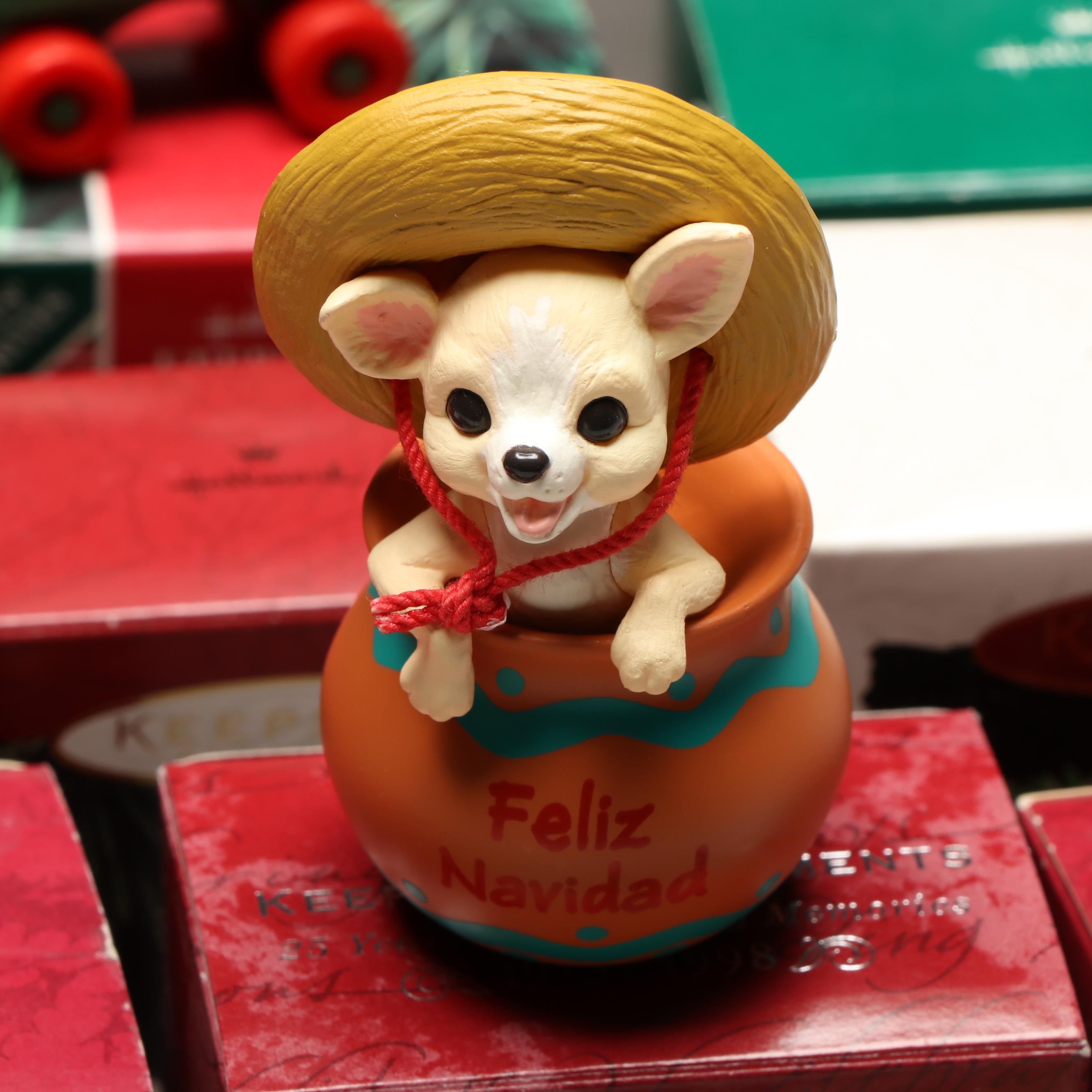 Hallmark Keepsake "Christmas Kitty" and Collector Series Animal Ornaments