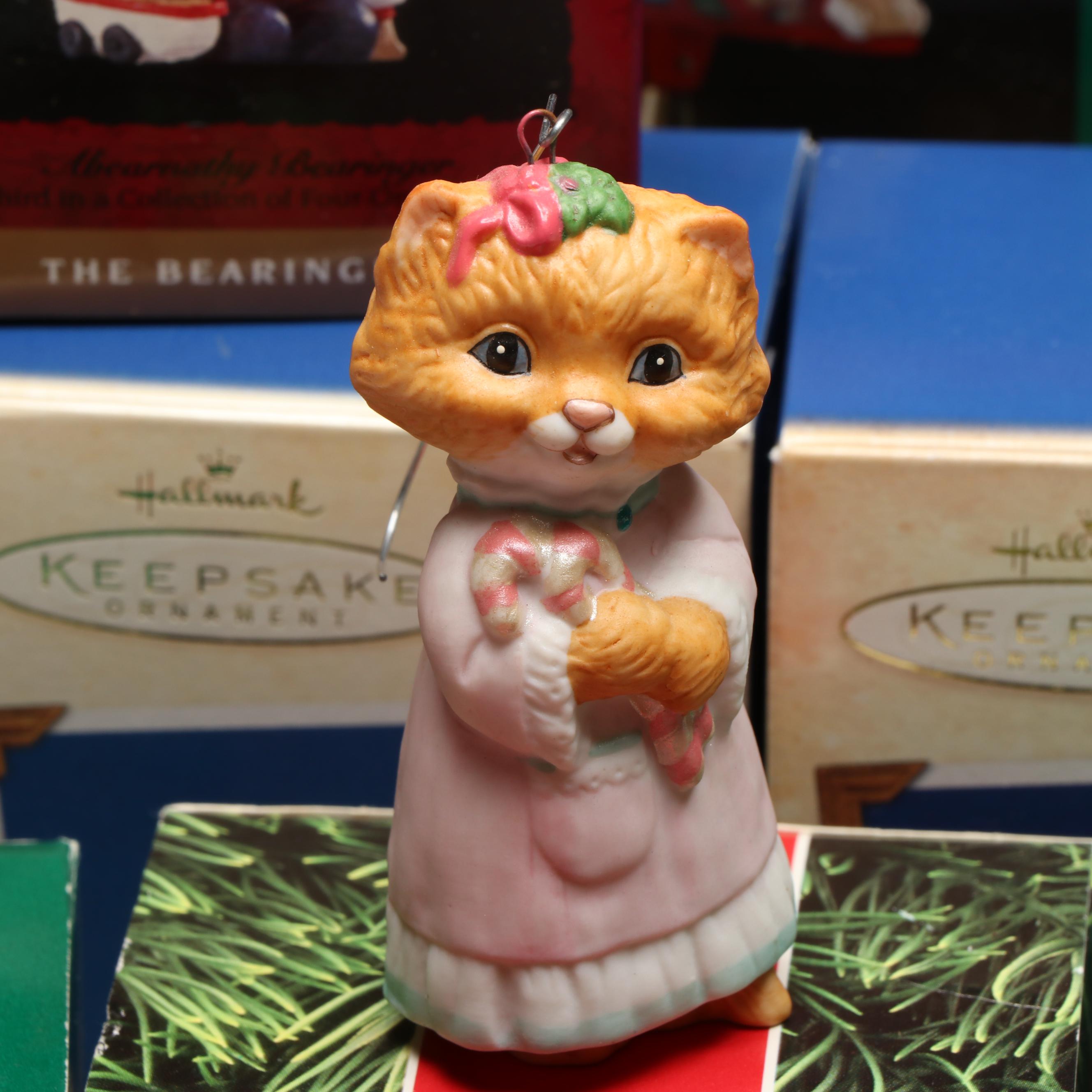 Hallmark Keepsake "Christmas Kitty" and Collector Series Animal Ornaments