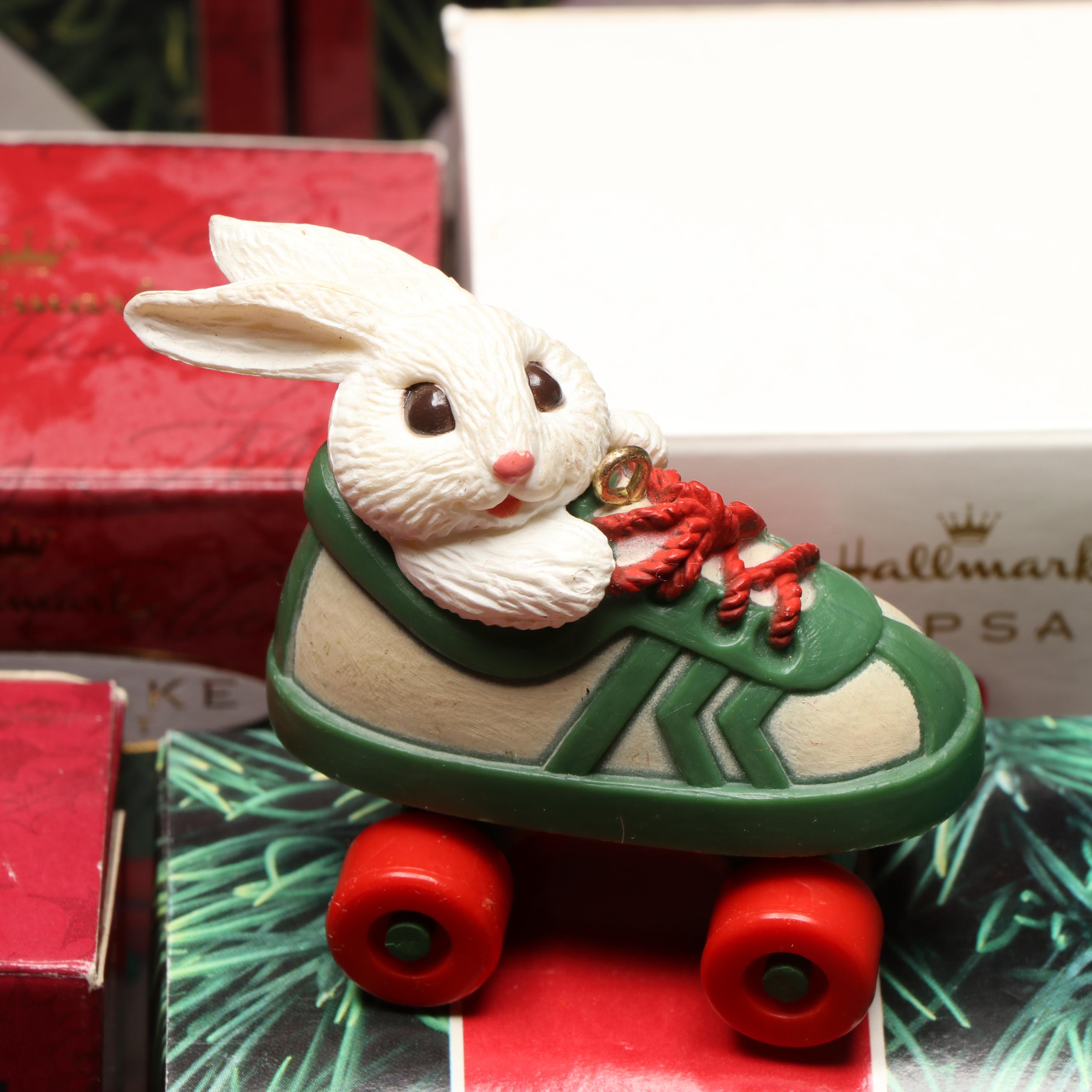 Hallmark Keepsake "Christmas Kitty" and Collector Series Animal Ornaments