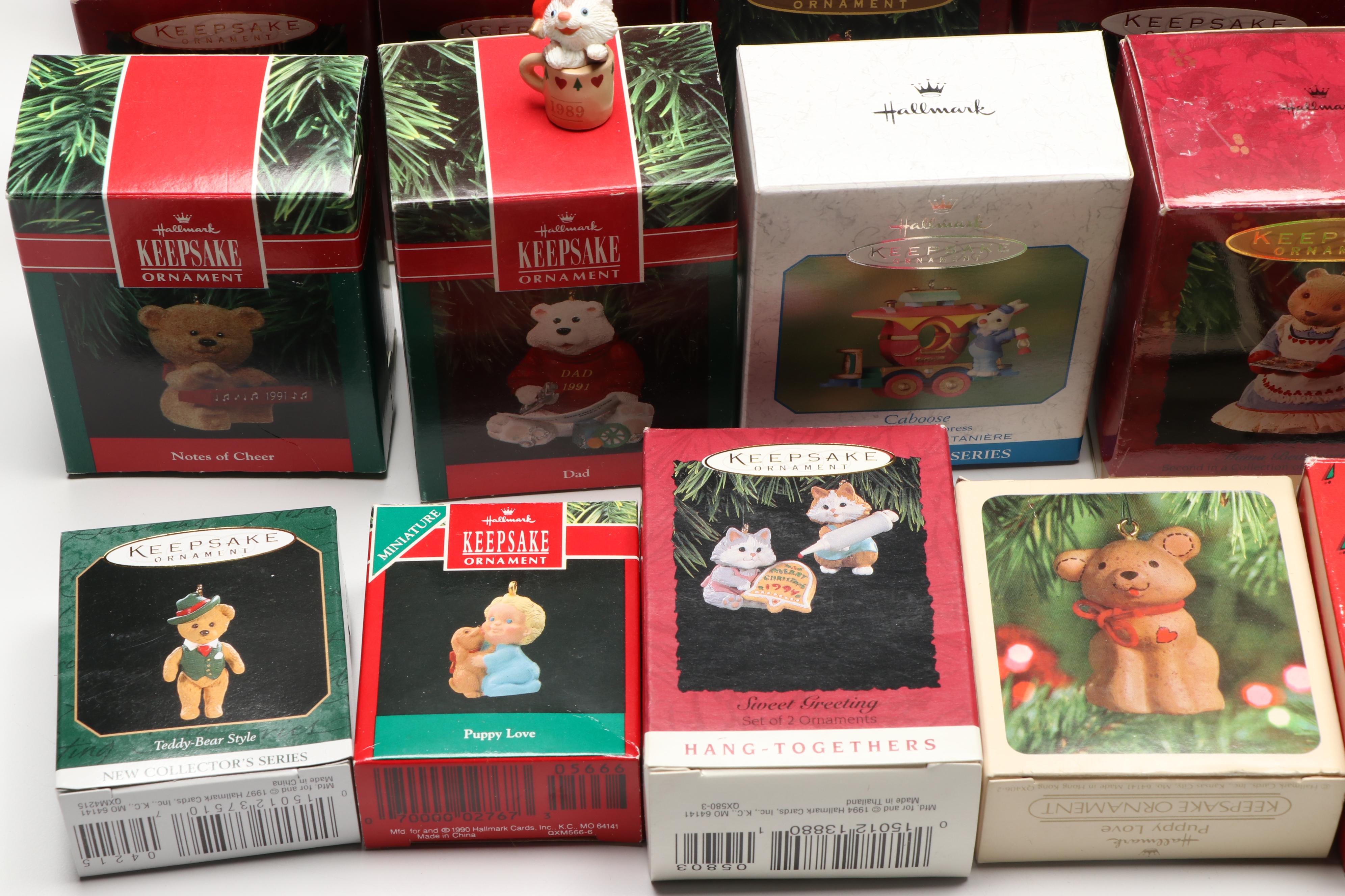 Hallmark Keepsake "Christmas Kitty" and Collector Series Animal Ornaments