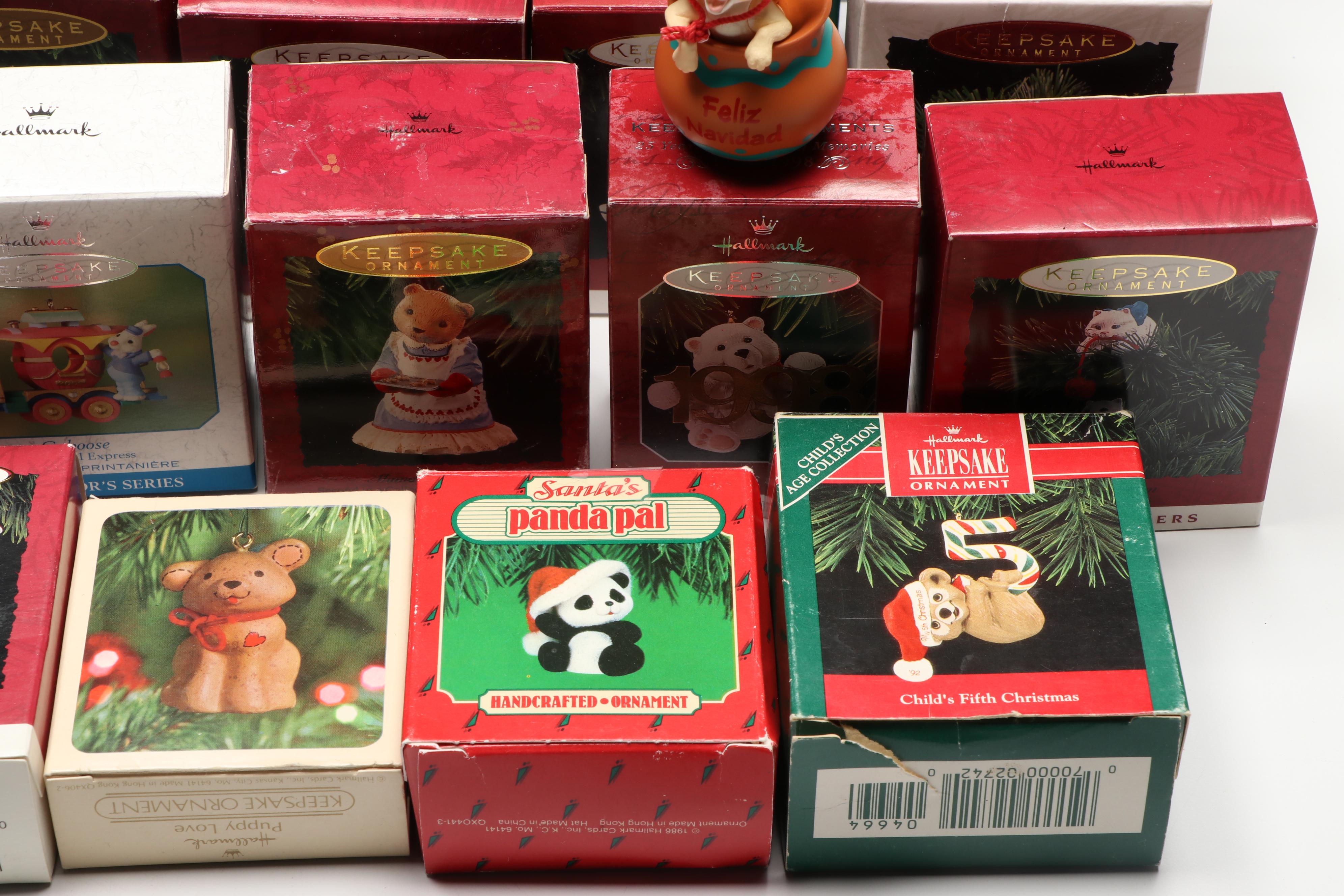 Hallmark Keepsake "Christmas Kitty" and Collector Series Animal Ornaments