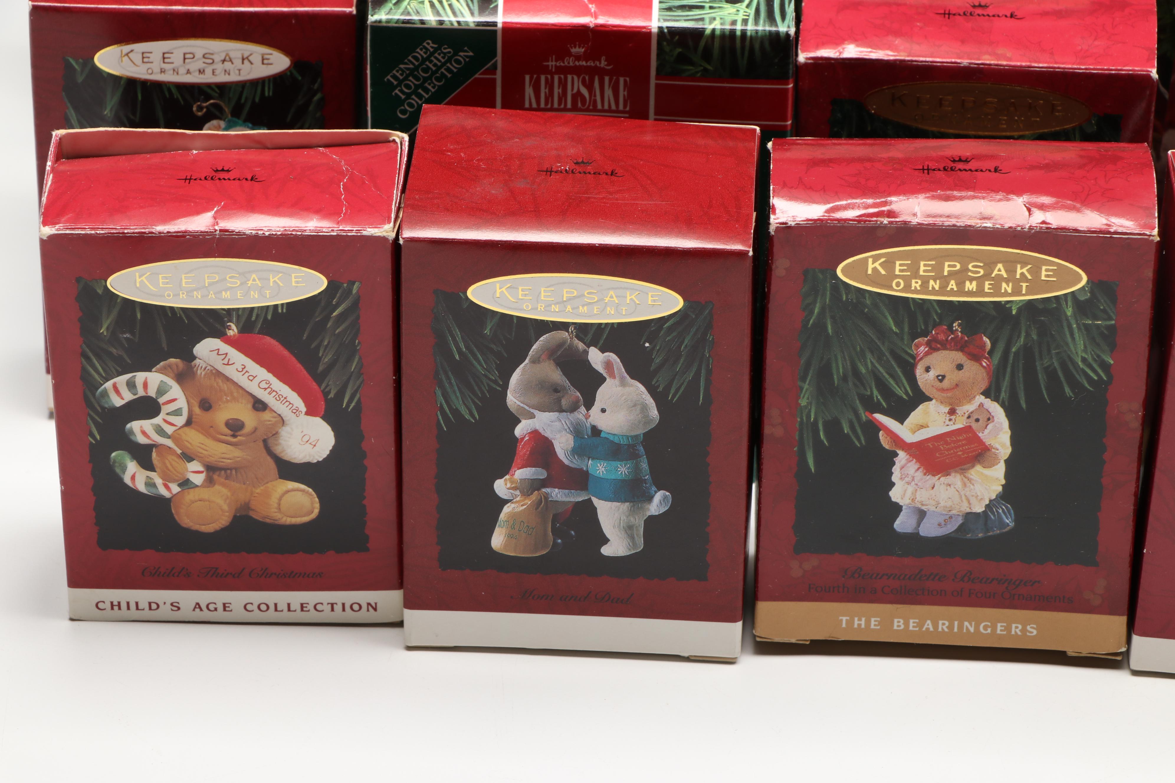 Hallmark Keepsake "Christmas Kitty" and Collector Series Animal Ornaments